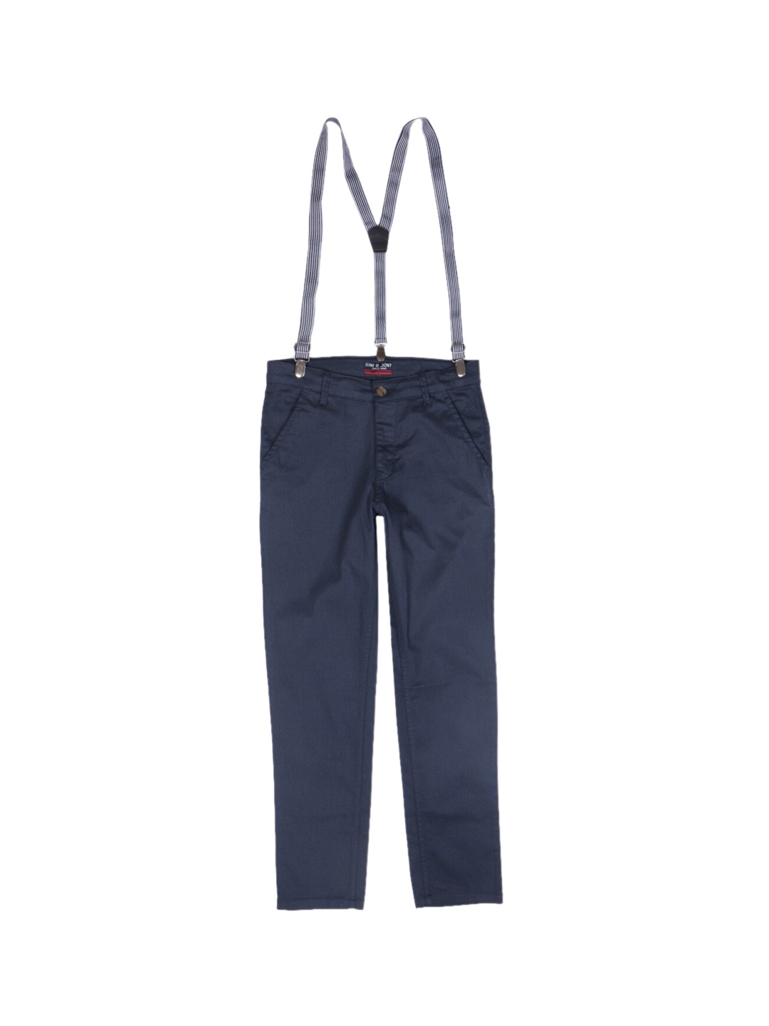 

Gini and Jony Infants Boys Suspenders Cotton Trousers, Navy blue
