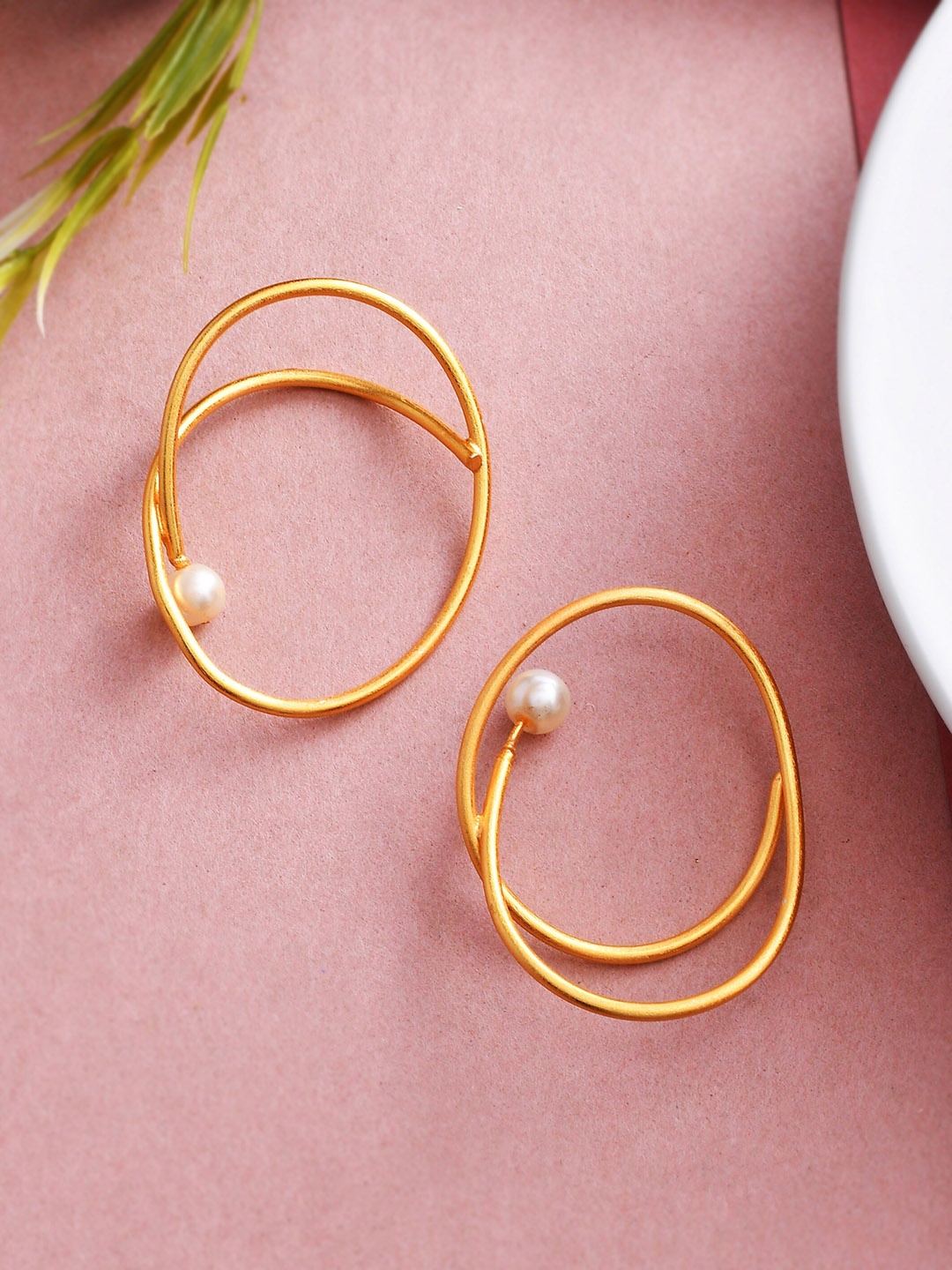

Silvermerc Designs Gold-Plated Contemporary Ear Cuff Earrings