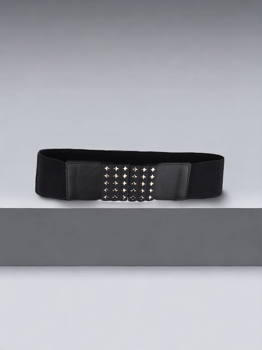 

ZORO Women Woven Design Stretchable Interlock Canvas Belt, Black