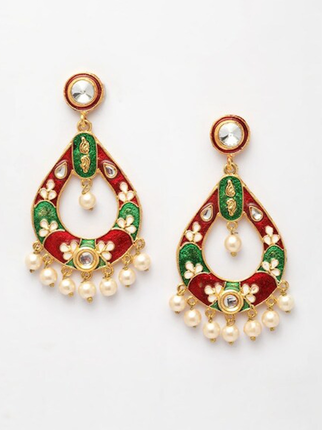 

Infuzze Gold-Plated Teardrop Shaped Drop Earrings
