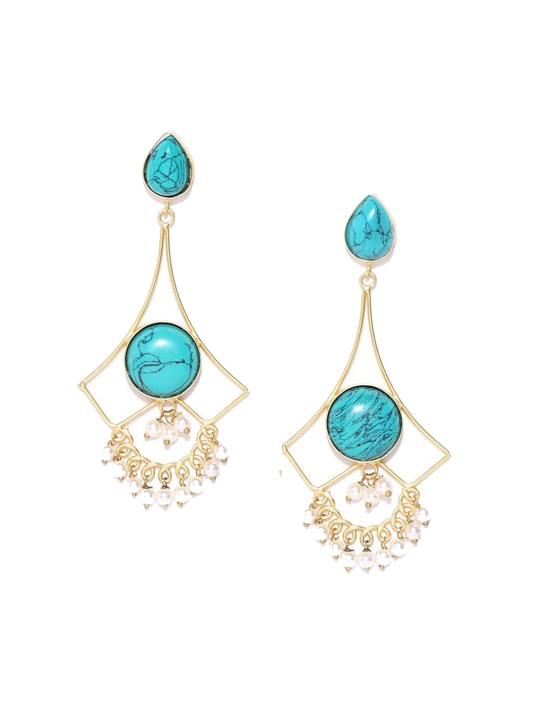 

Infuzze Gold-Plated Contemporary Drop Earrings