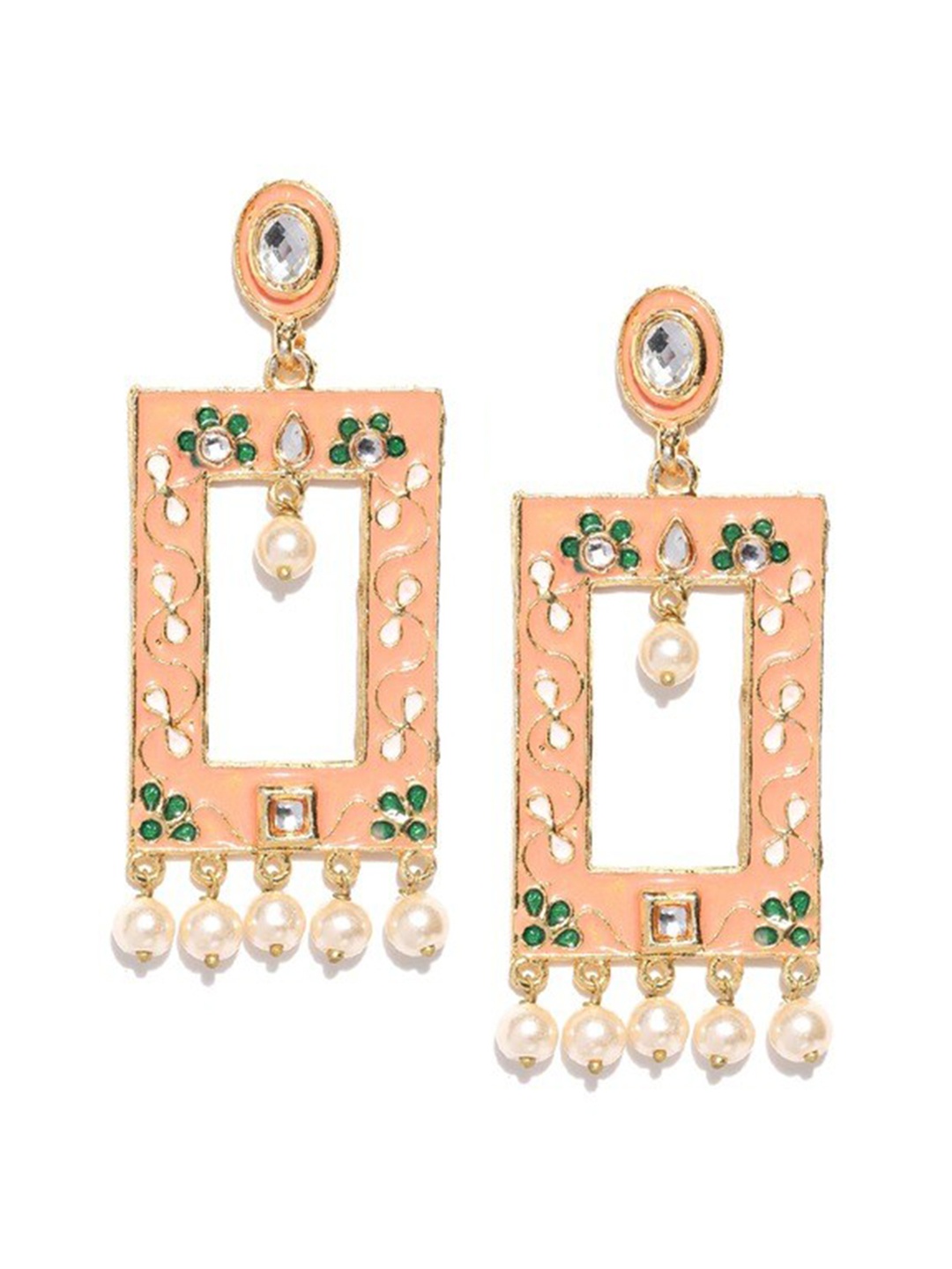 

Infuzze Gold-Plated Geometric Drop Earrings