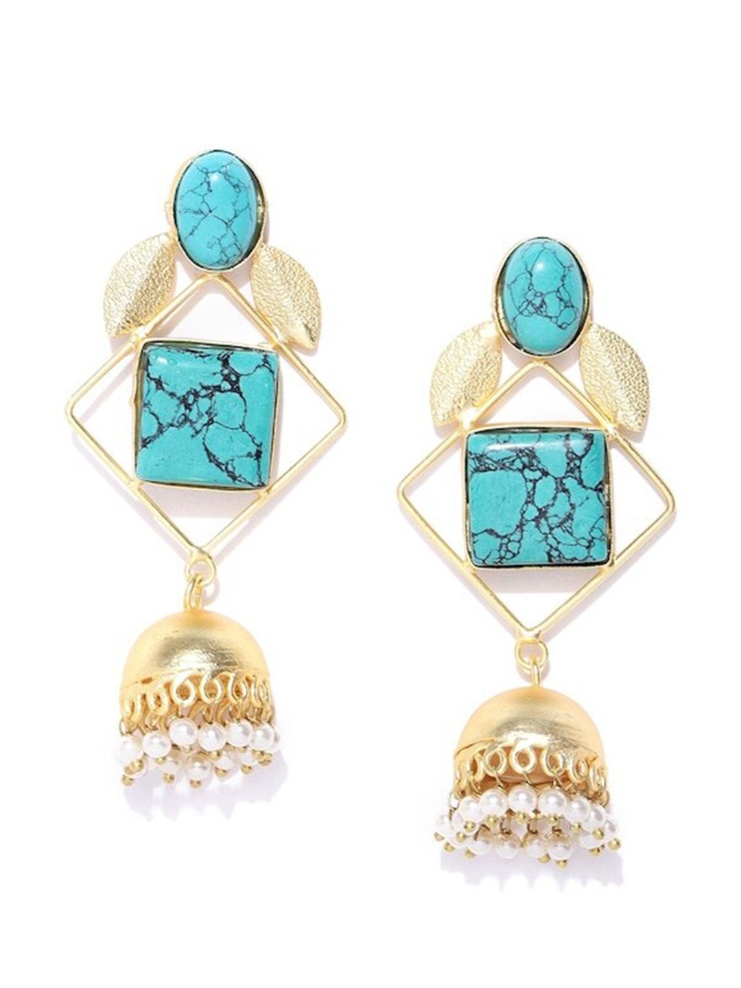 

Infuzze Gold-Plated Geometric Jhumkas Earrings