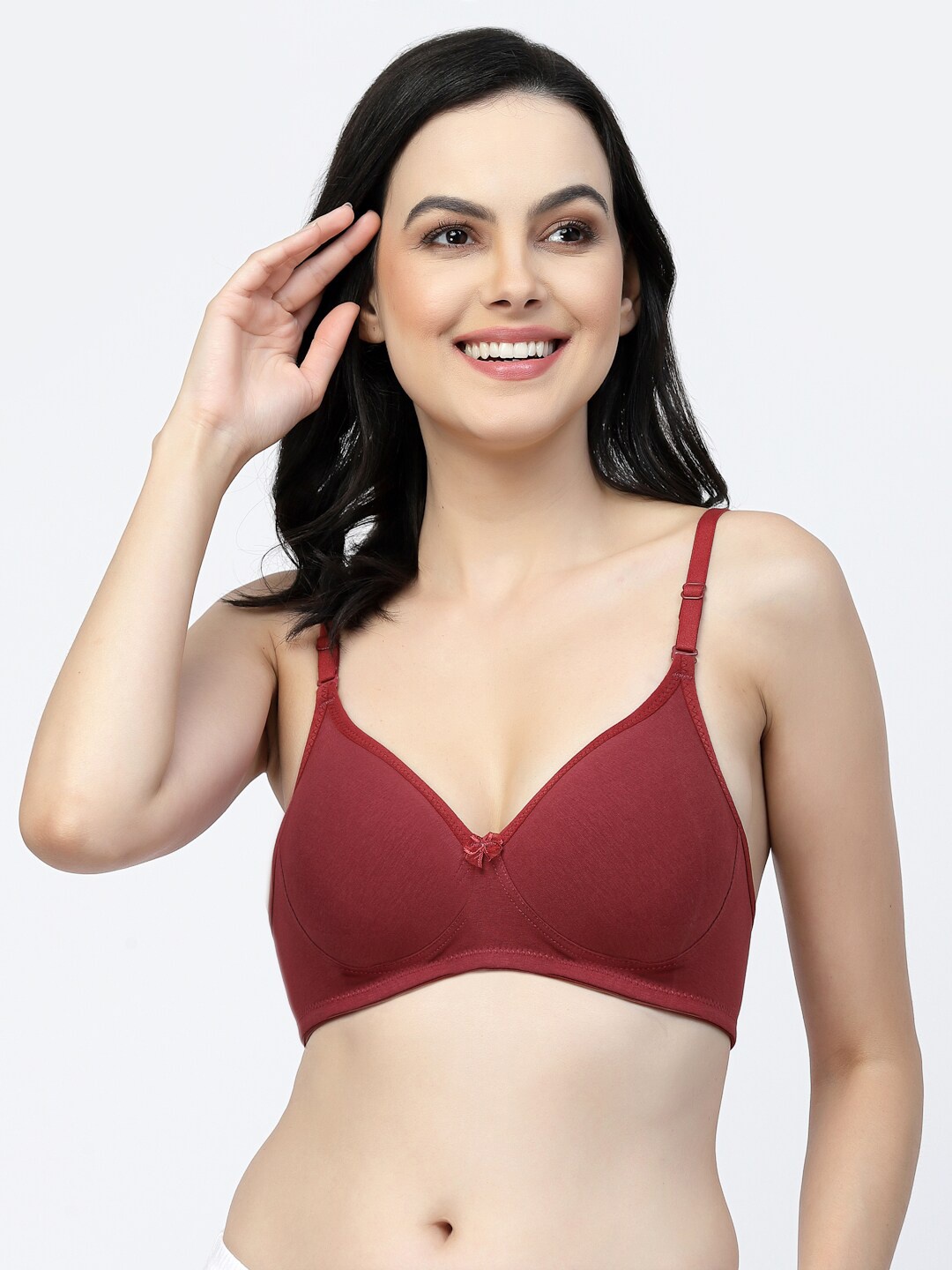 

Floret Full Coverage Lightly Padded Non-Wired Super Support T-Shirt Bra, Maroon