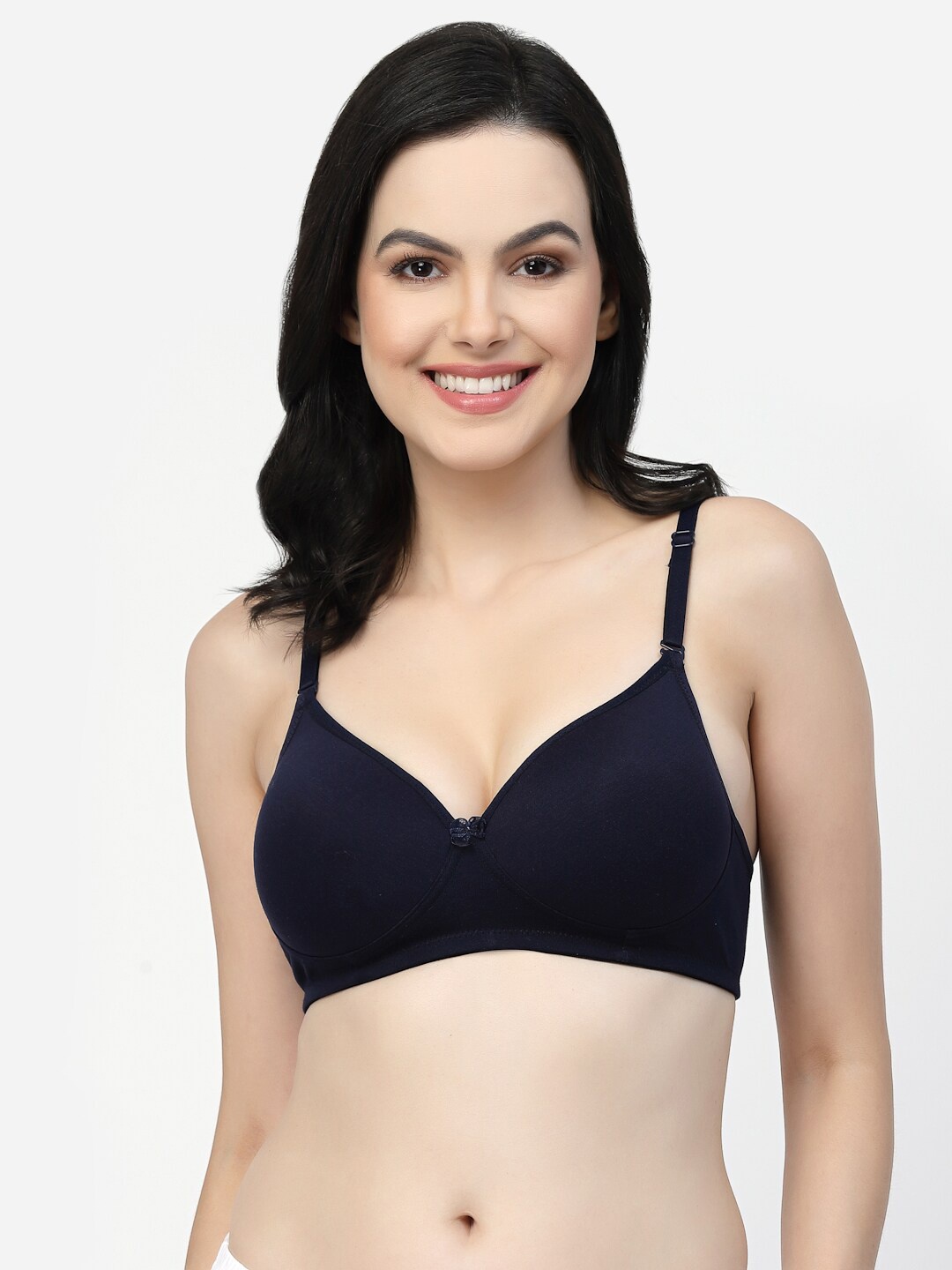 

Floret Full Coverage Lightly Padded Non-Wired Super Support T-Shirt Bra, Navy blue