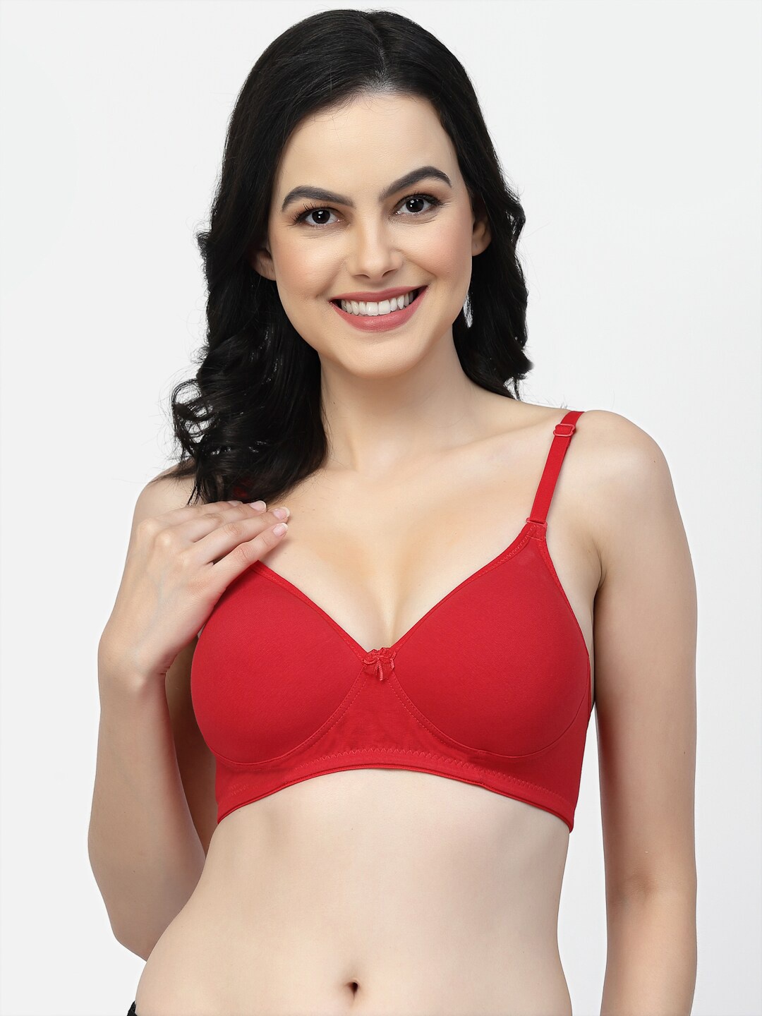 

Floret Full Coverage Lightly Padded Non-Wired Super Support T-Shirt Bra, Red