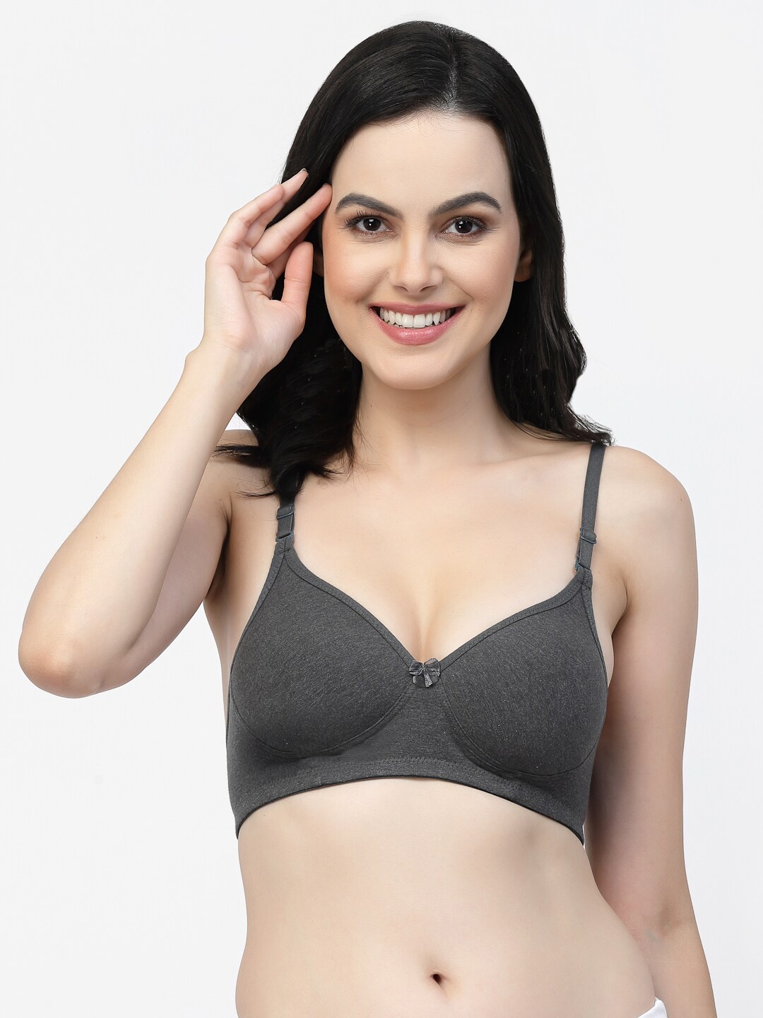 

Floret Full Coverage Lightly Padded Seamless All Day Comfort T-shirt Bra, Charcoal