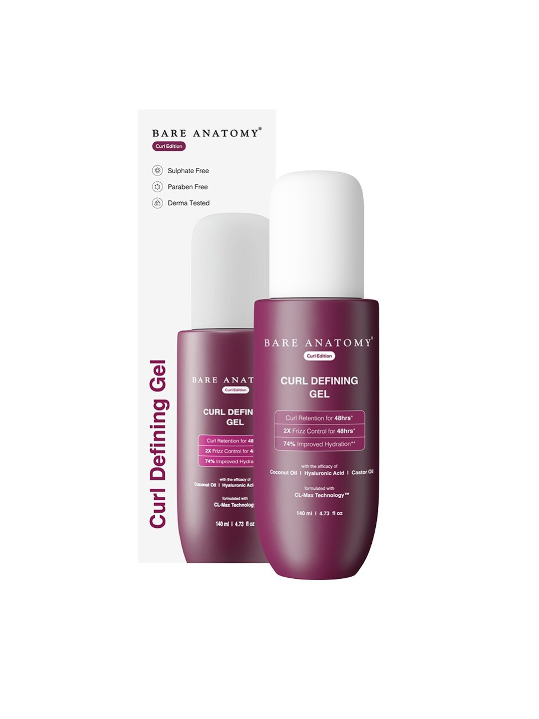

Bare Anatomy Curl Defining Gel with Coconut & Castor Oil - 140 ml, Burgundy