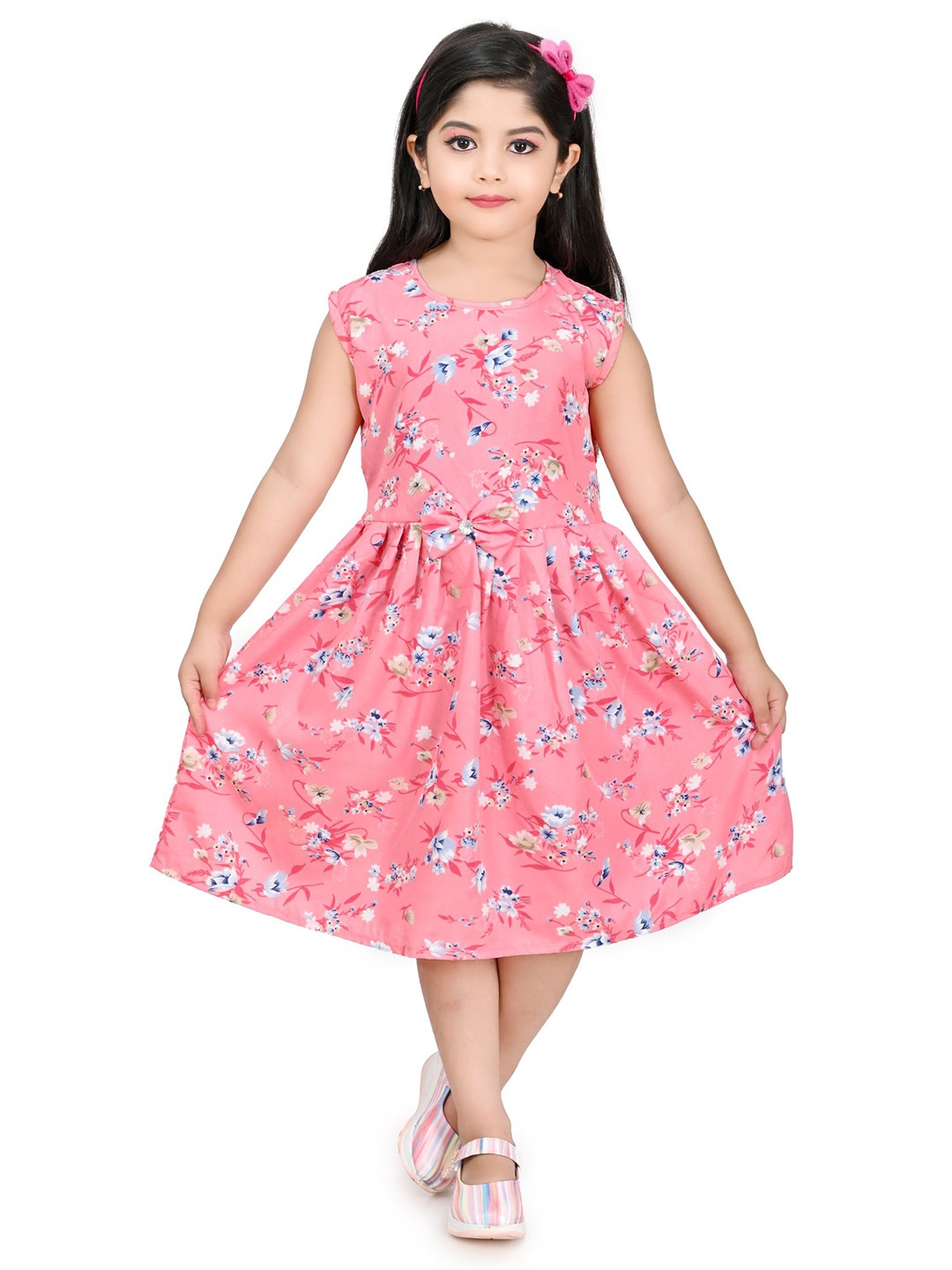 

carrydreams Floral Print Fit & Flare Dress, Peach