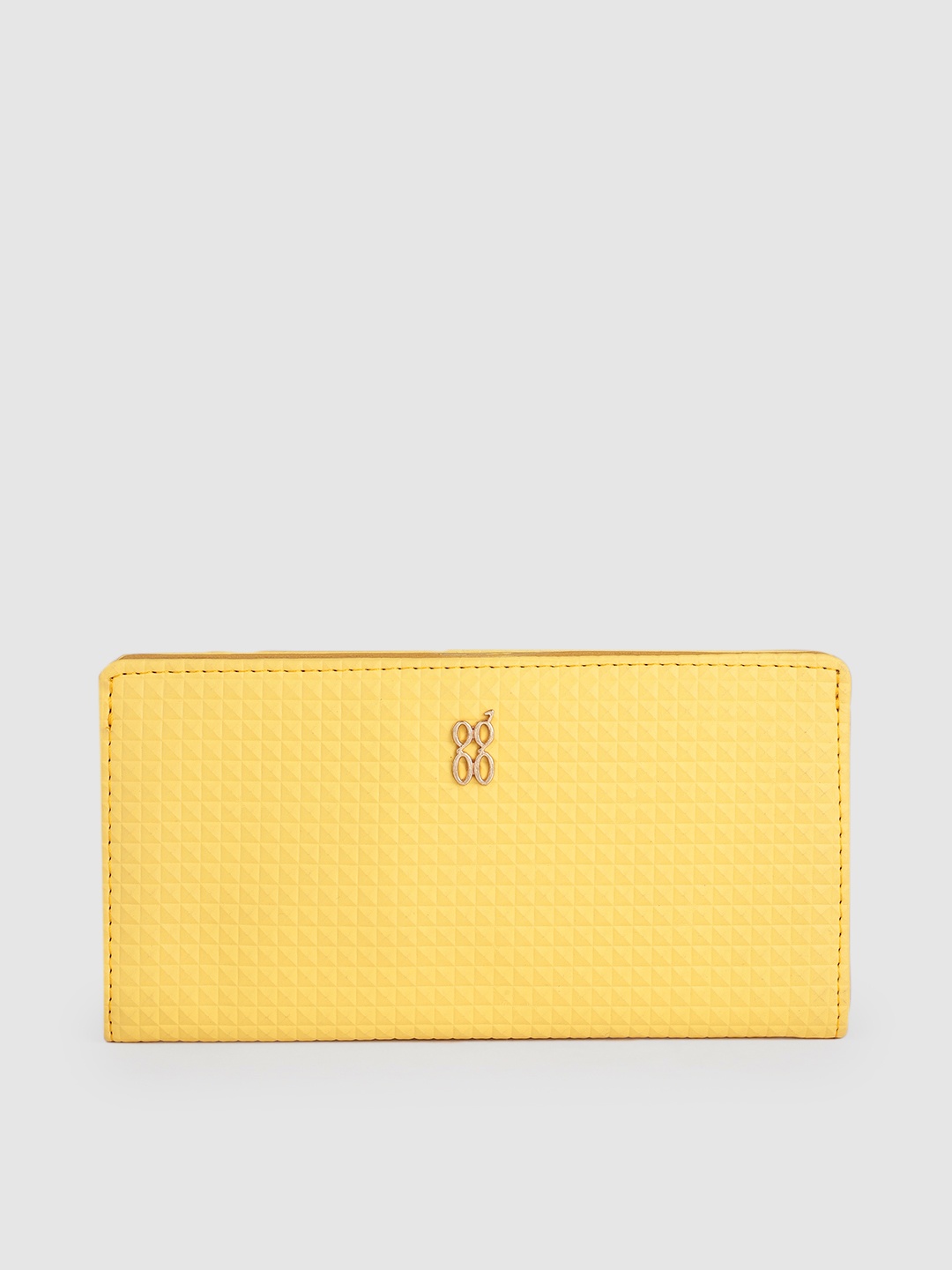 

Baggit Women Textured Two Fold Wallet, Yellow