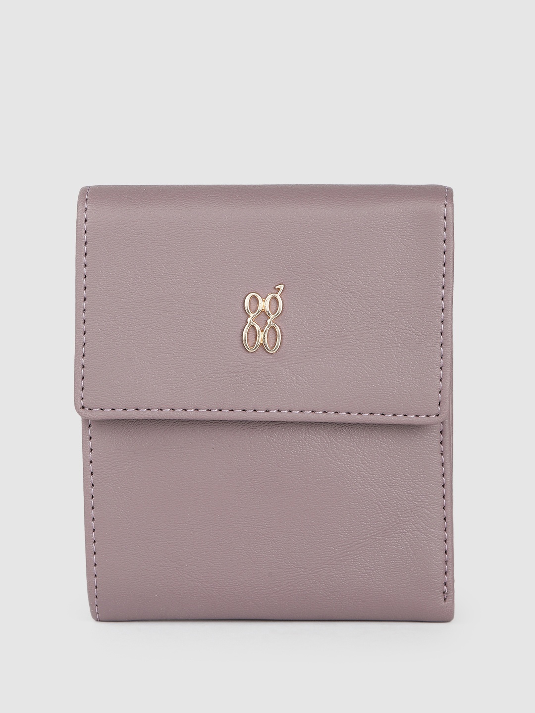 

Baggit Women Solid Three Fold Wallet, Mauve