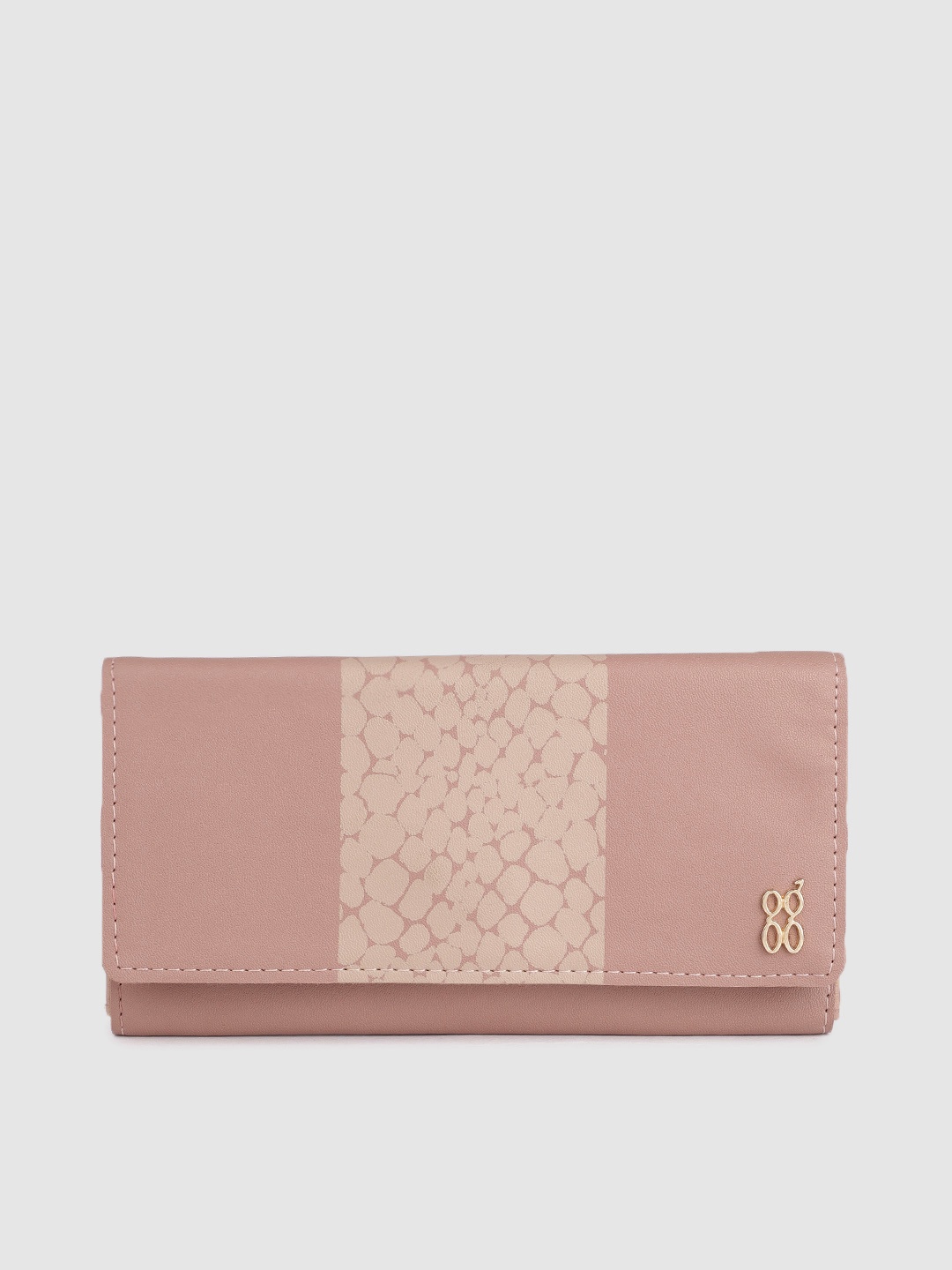 

Baggit Women Printed Three Fold Wallet, Pink