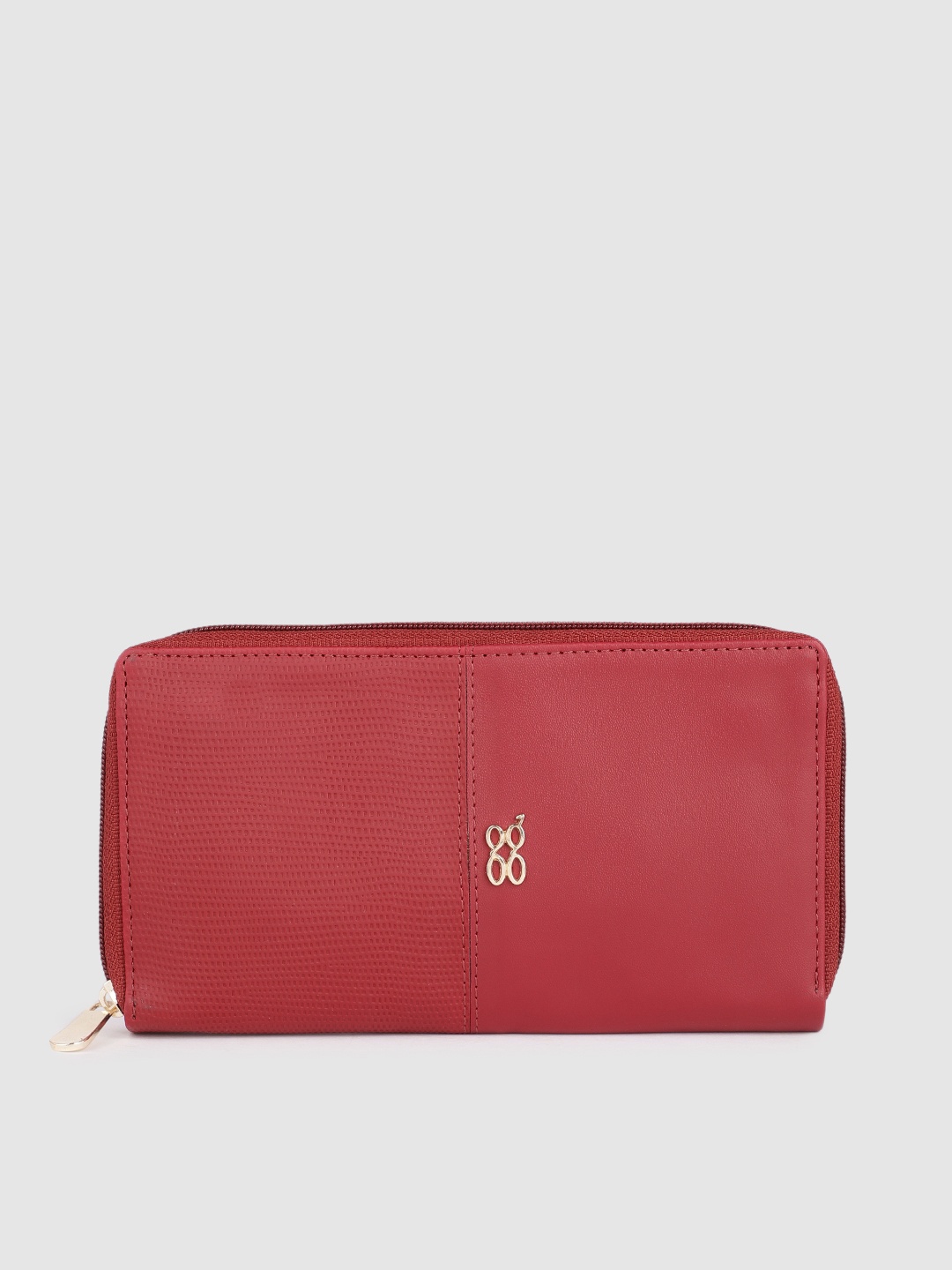 

Baggit Women Textured Zip Around Wallet, Maroon