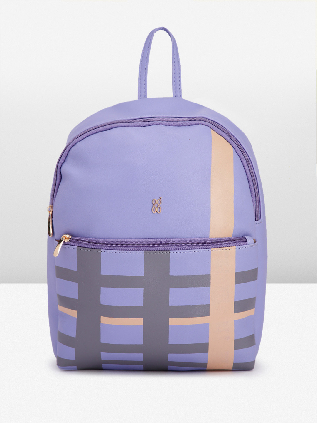 

Baggit Women Checked Small Backpack, Purple