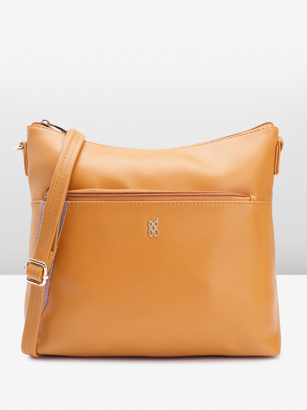 

Baggit Solid PU Structured Sling Bag with Applique Detail, Orange