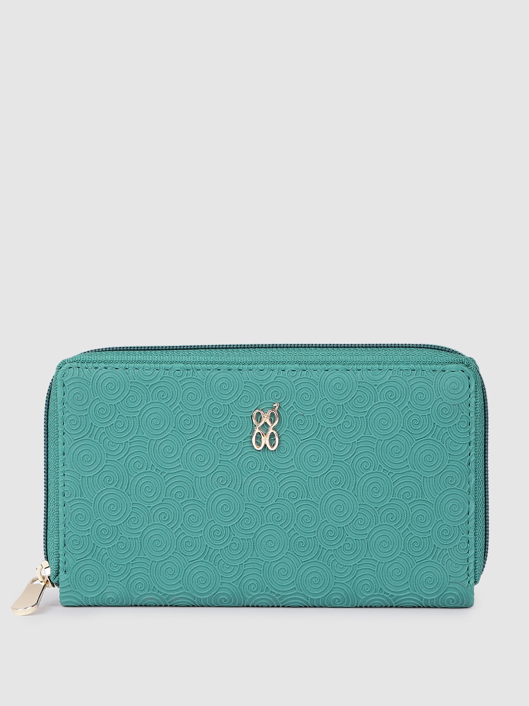 

Baggit Women Geometric Design Zip Around Wallet, Teal