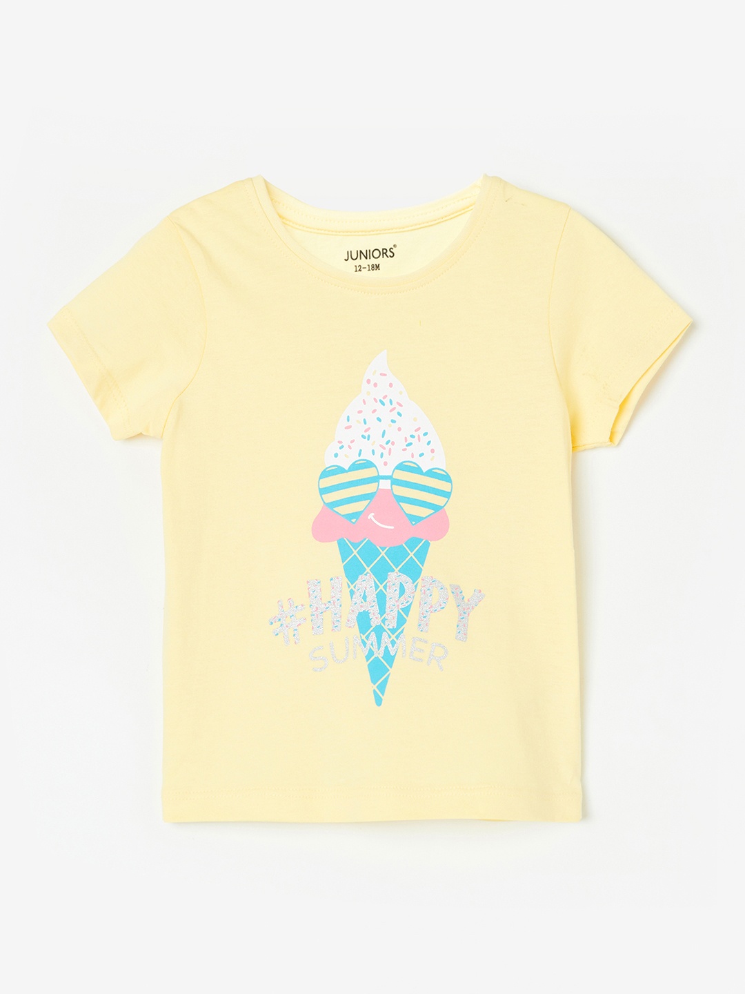 

Juniors by Lifestyle Conversational Printed Cotton T-shirt, Yellow