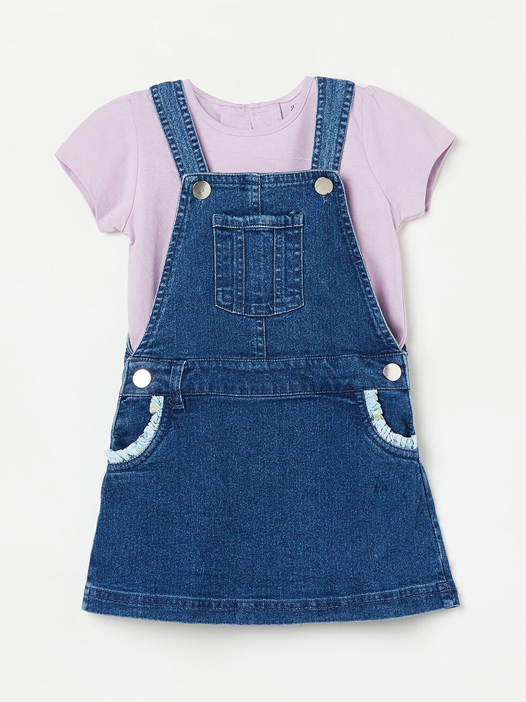 

Juniors by Lifestyle Infant Girls Dungaree Dress With T-shirt, Blue