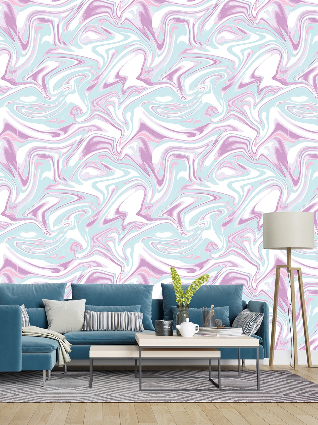 

PAPER PLANE DESIGN Purple & White Abstract Printed Waterproof Wallpaper