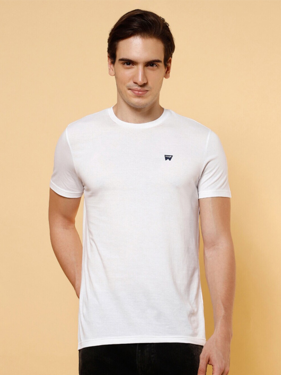 

Wrangler Round Neck Short Sleeves Cotton T-shirt, White