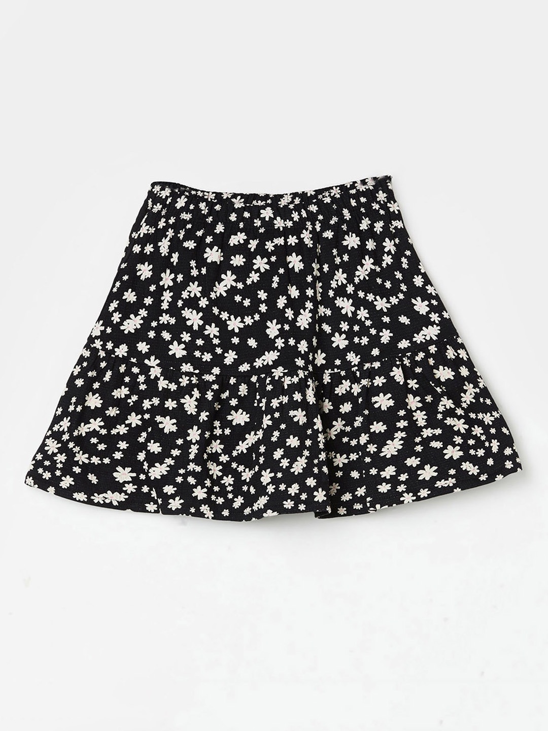 

Fame Forever by Lifestyle Girls Printed Pure Cotton A-Line Mini Skirt, Black