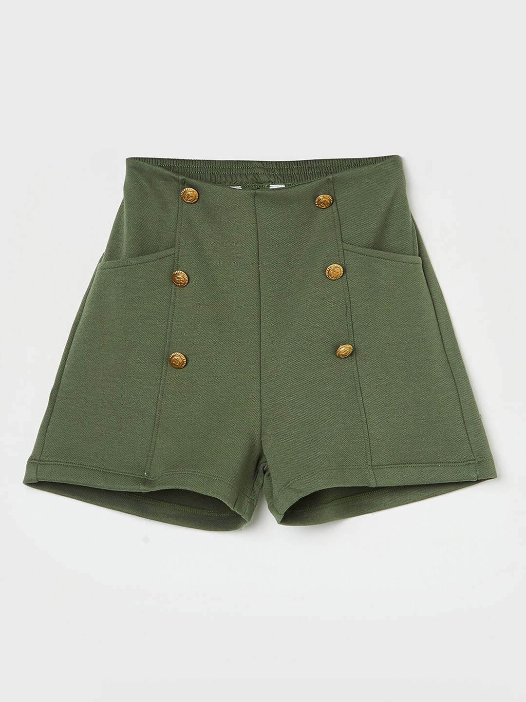 

Fame Forever by Lifestyle Girls Mid-Rise Above Knee Length Shorts, Olive