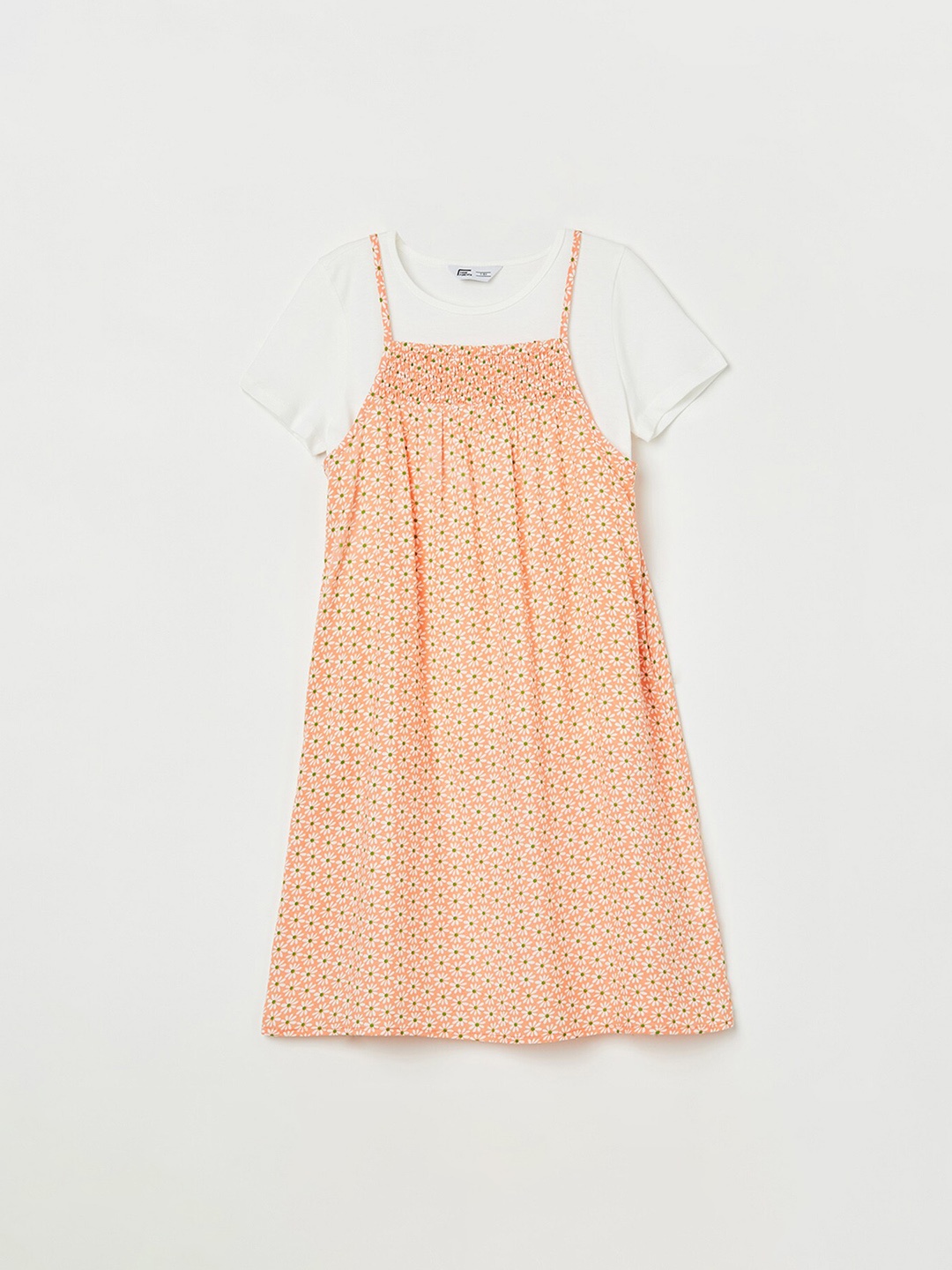

Fame Forever by Lifestyle Girls Floral Printed Pinafore Dress, Orange