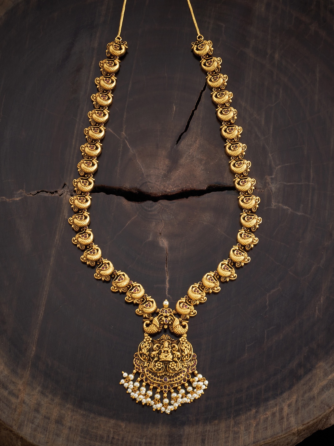 

Kushal's Fashion Jewellery Antique Copper Necklace, Gold