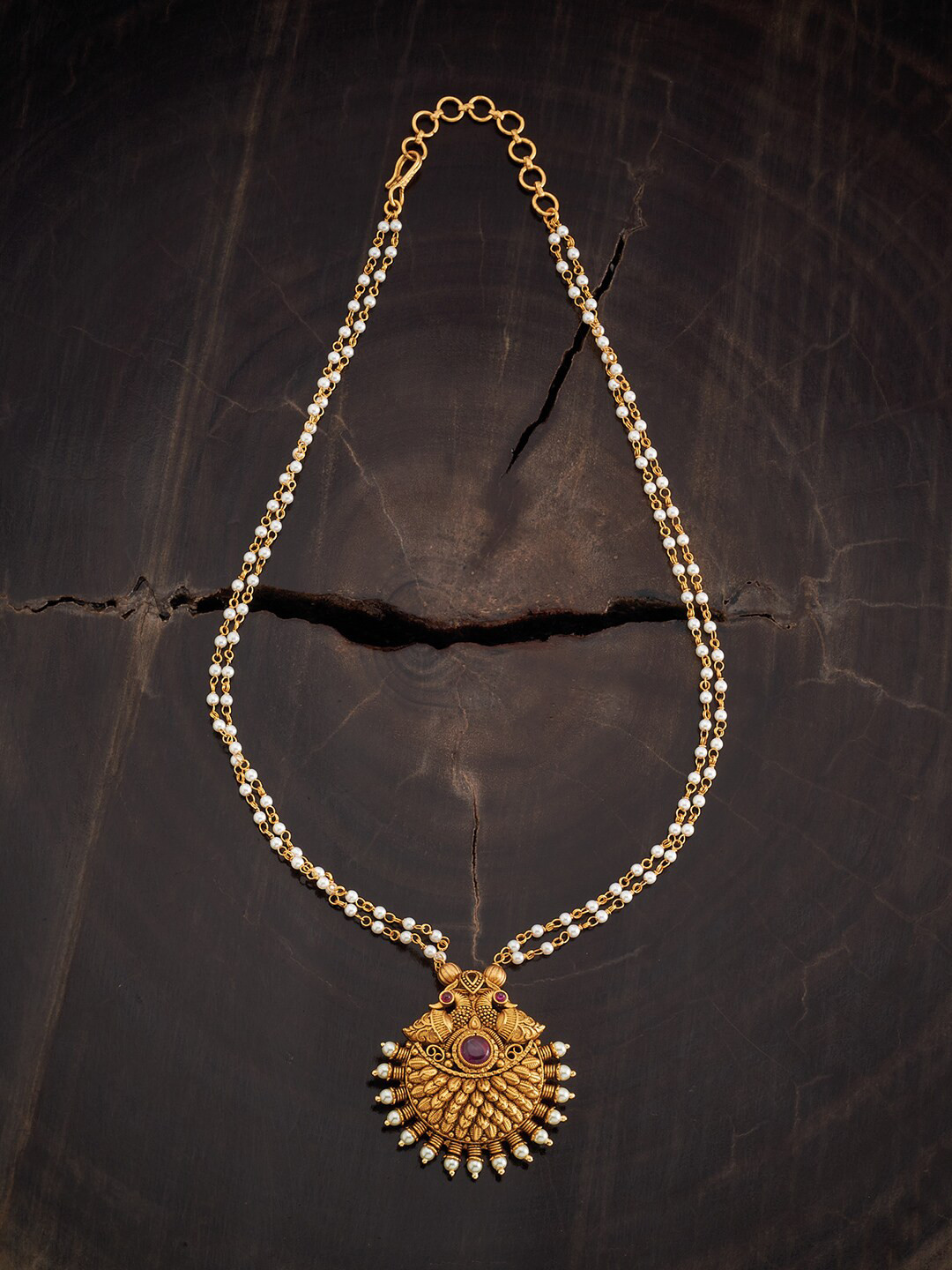 

Kushal's Fashion Jewellery Antique Copper Necklace, Gold