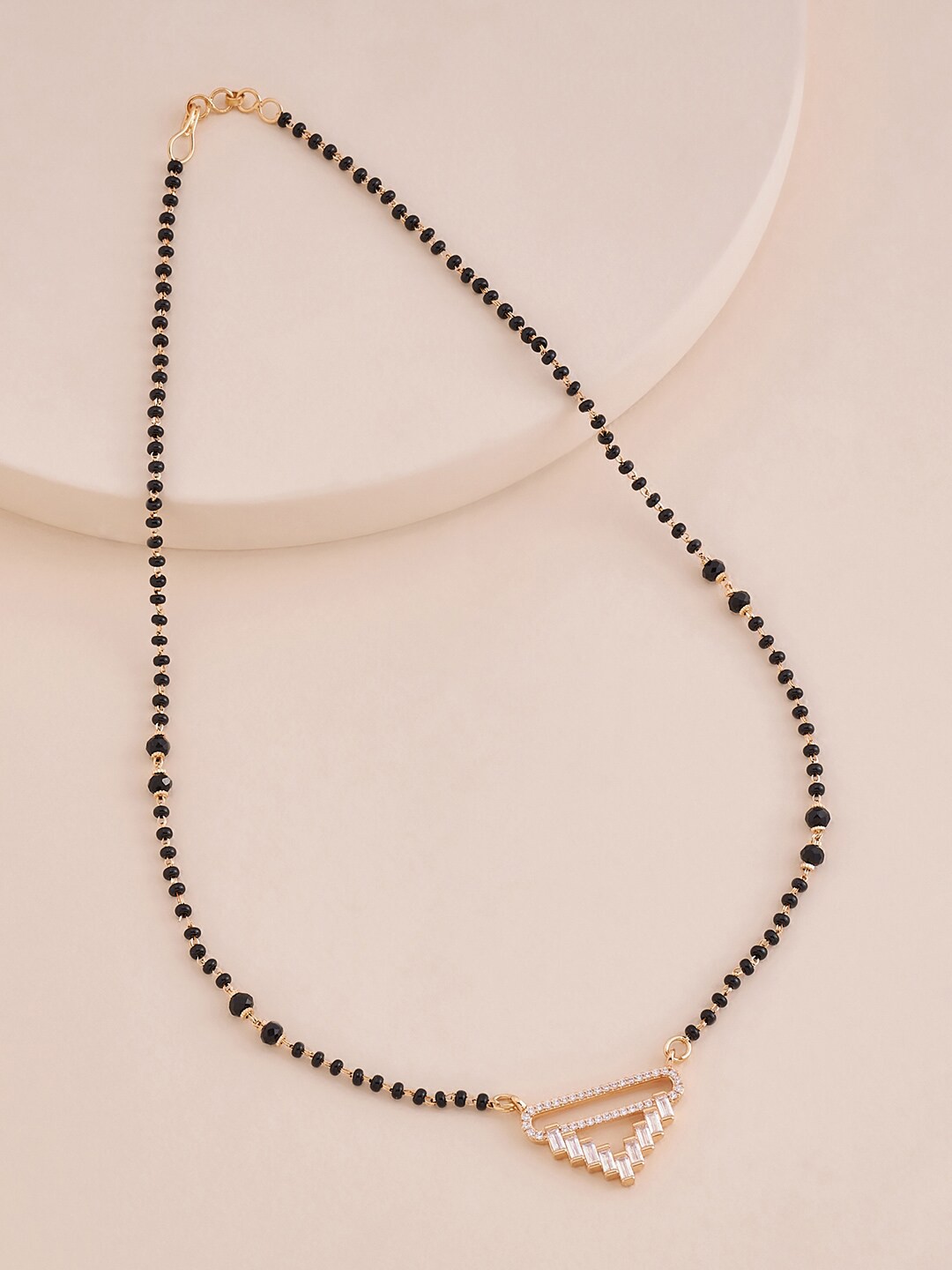 

Kushal's Fashion Jewellery Gold-Plated Zircon Studded Mangalsutra, White