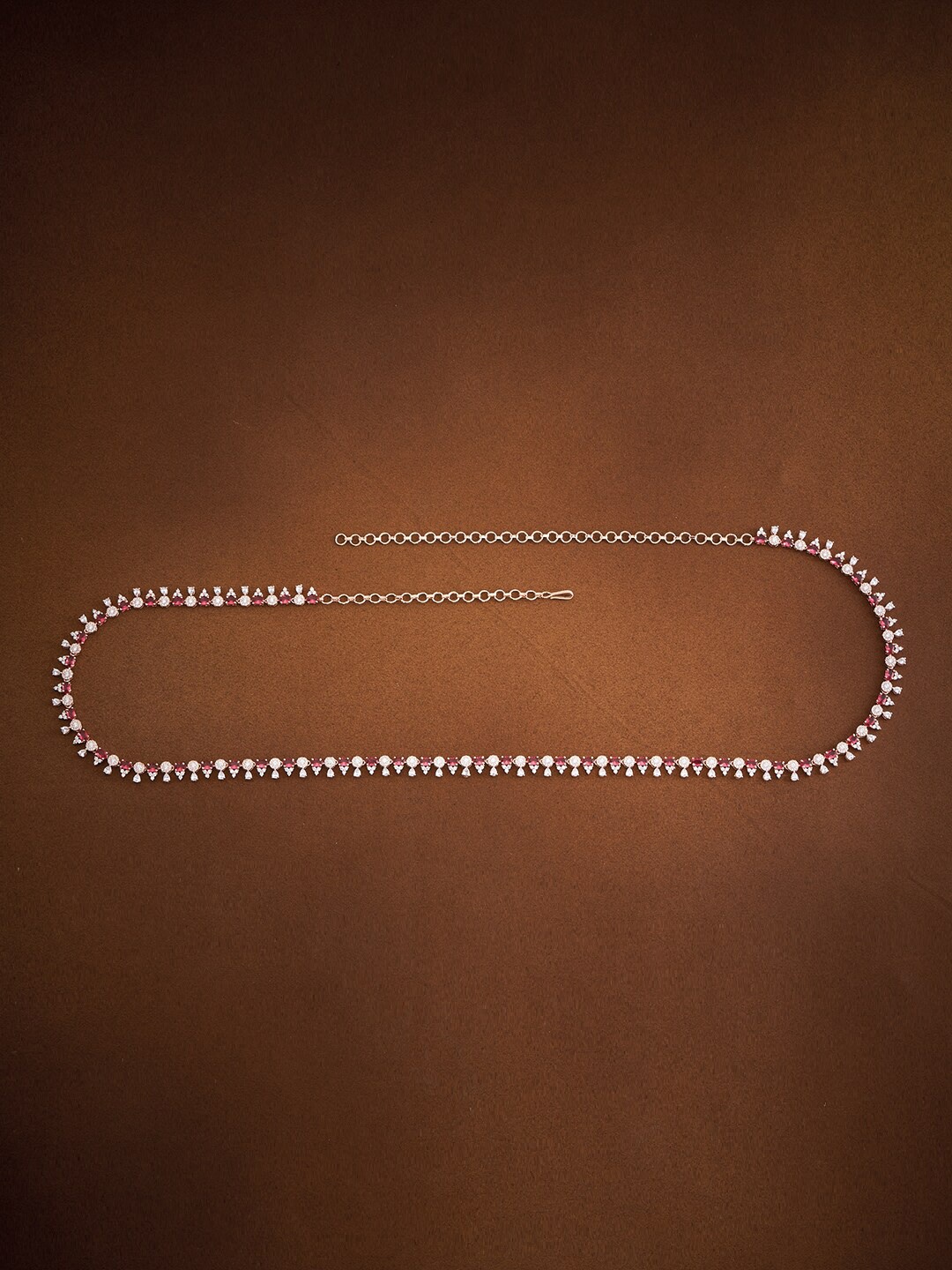 

Kushal's Fashion Jewellery CZ-Studded & Beaded Kamarband, Rose gold