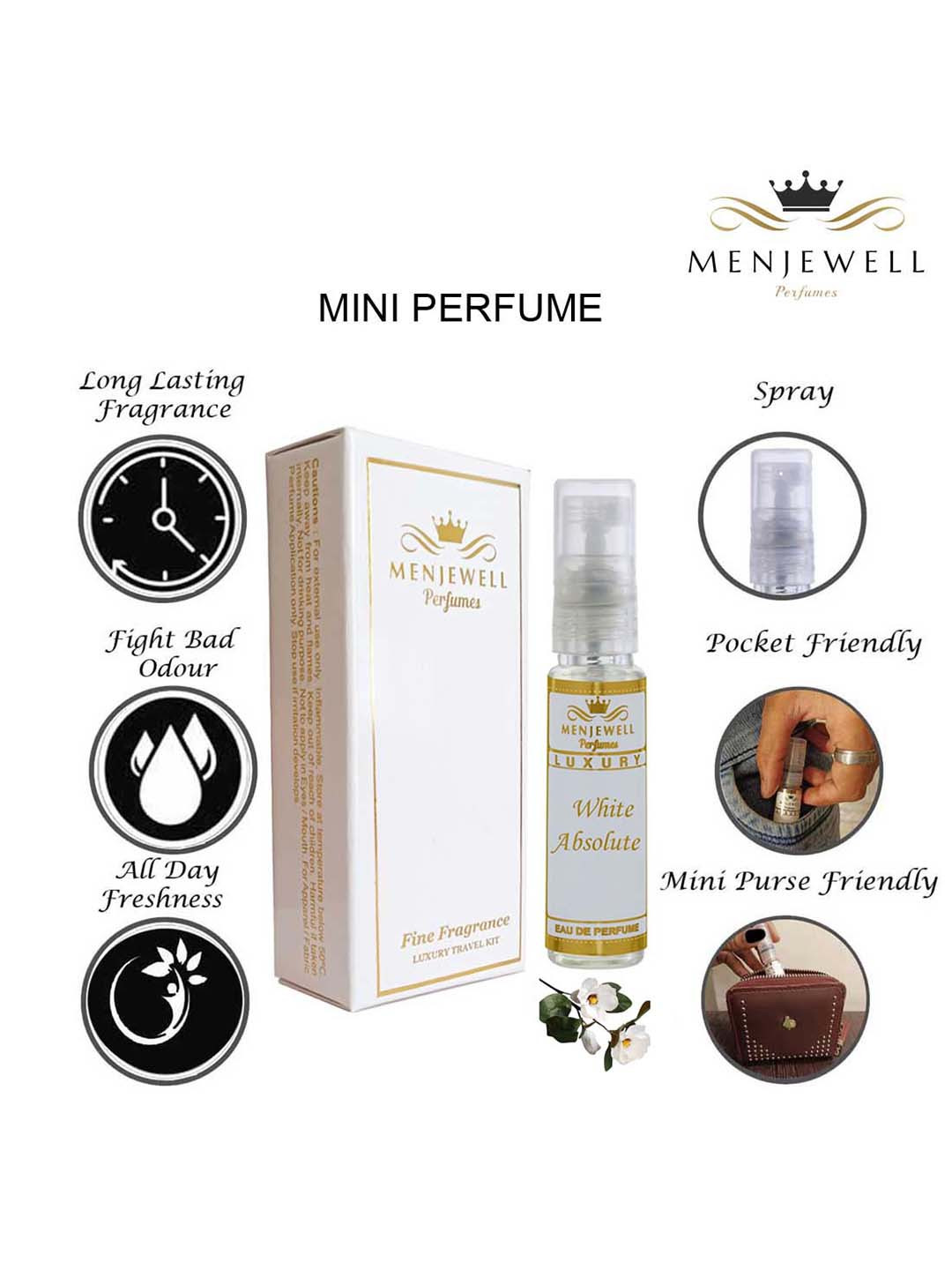 

Menjewell Women White Absolute Long-Lasting Mini Eau de Parfum - 10ml