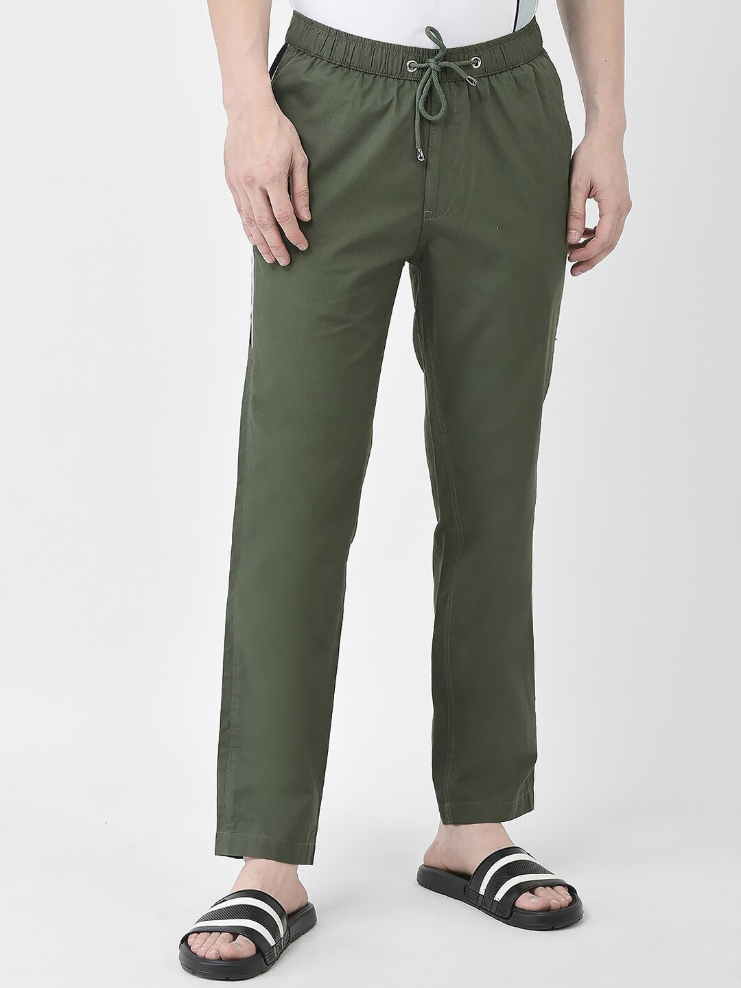 

Crimsoune Club Men Relaxed-Fit Straight Leg Cotton Lounge Pant, Green