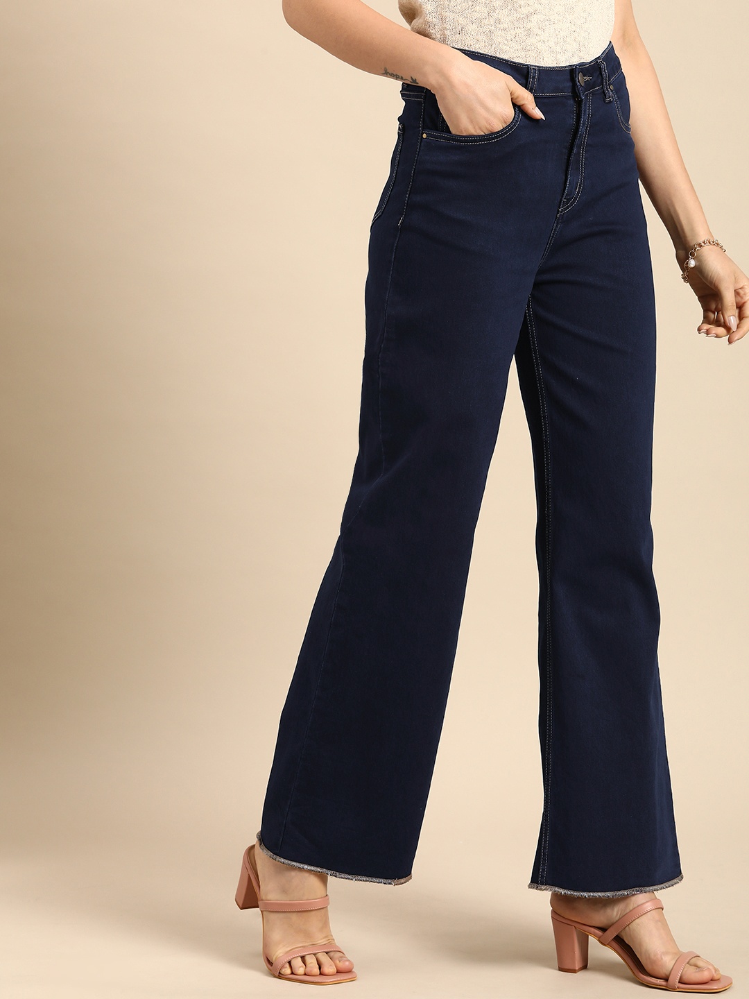 

all about you Women Flared High-Rise Jeans, Navy blue