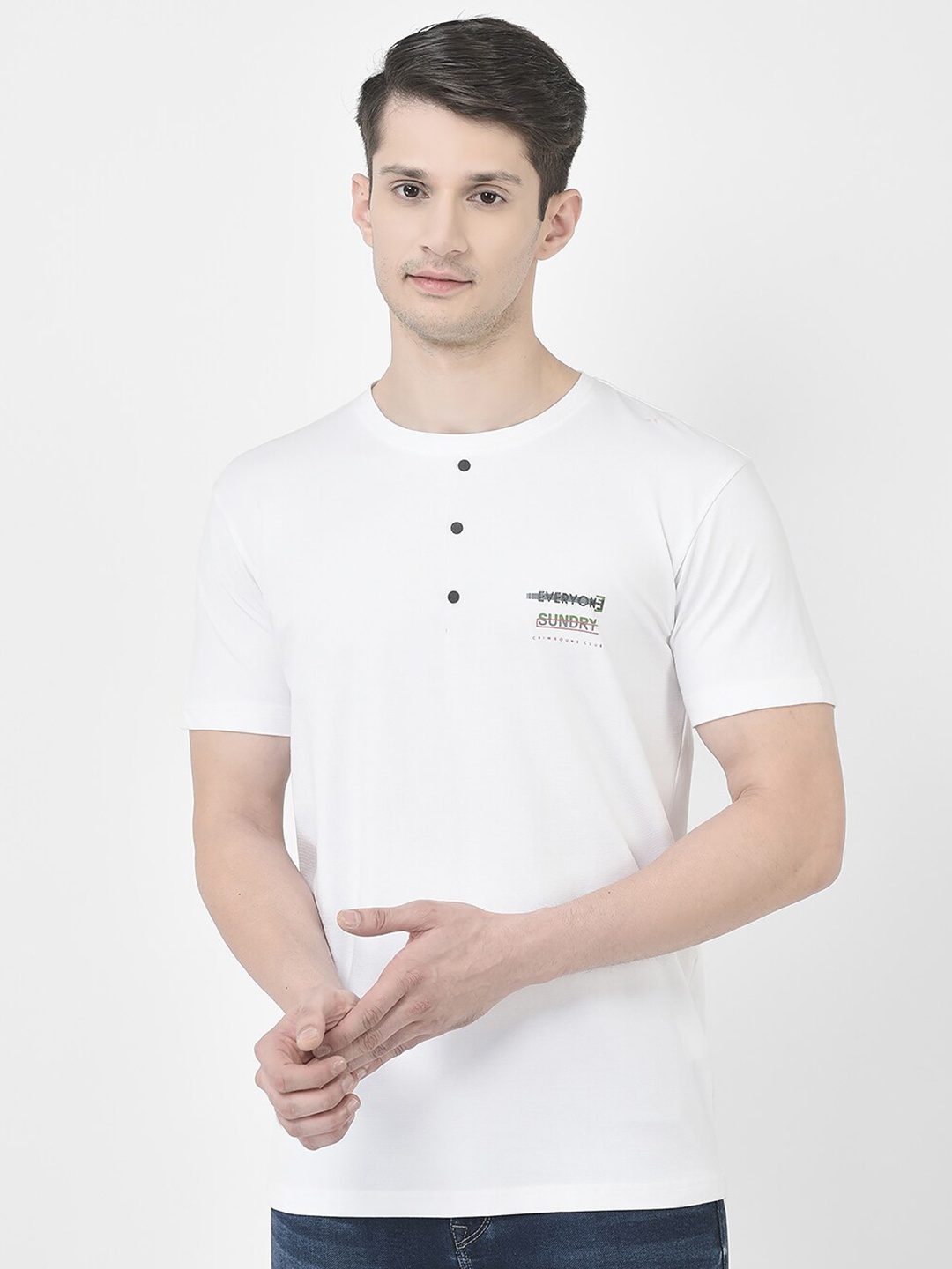 

Crimsoune Club Typography Printed T-shirt, White