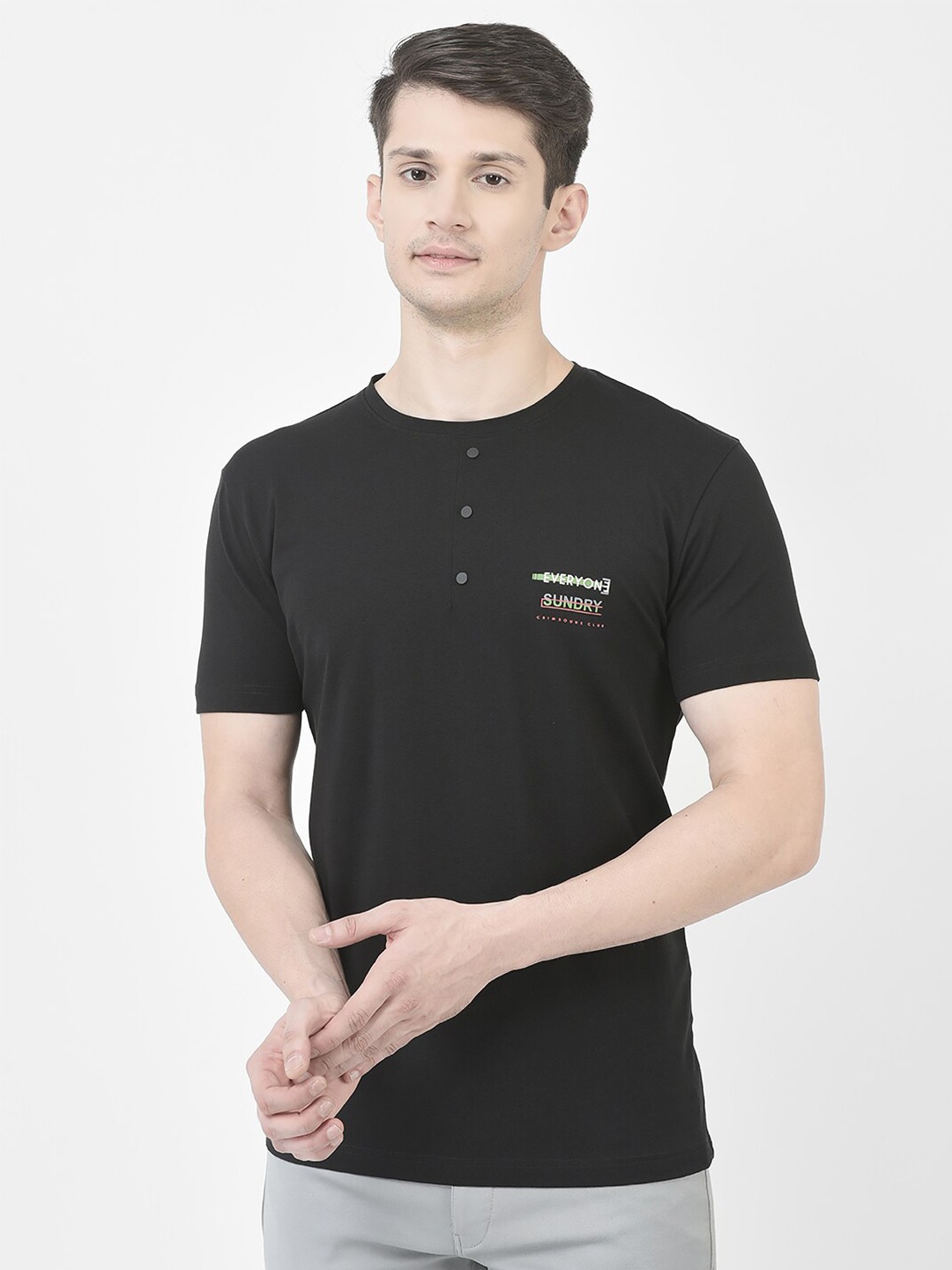 

Crimsoune Club Typography Printed T-shirt, Black