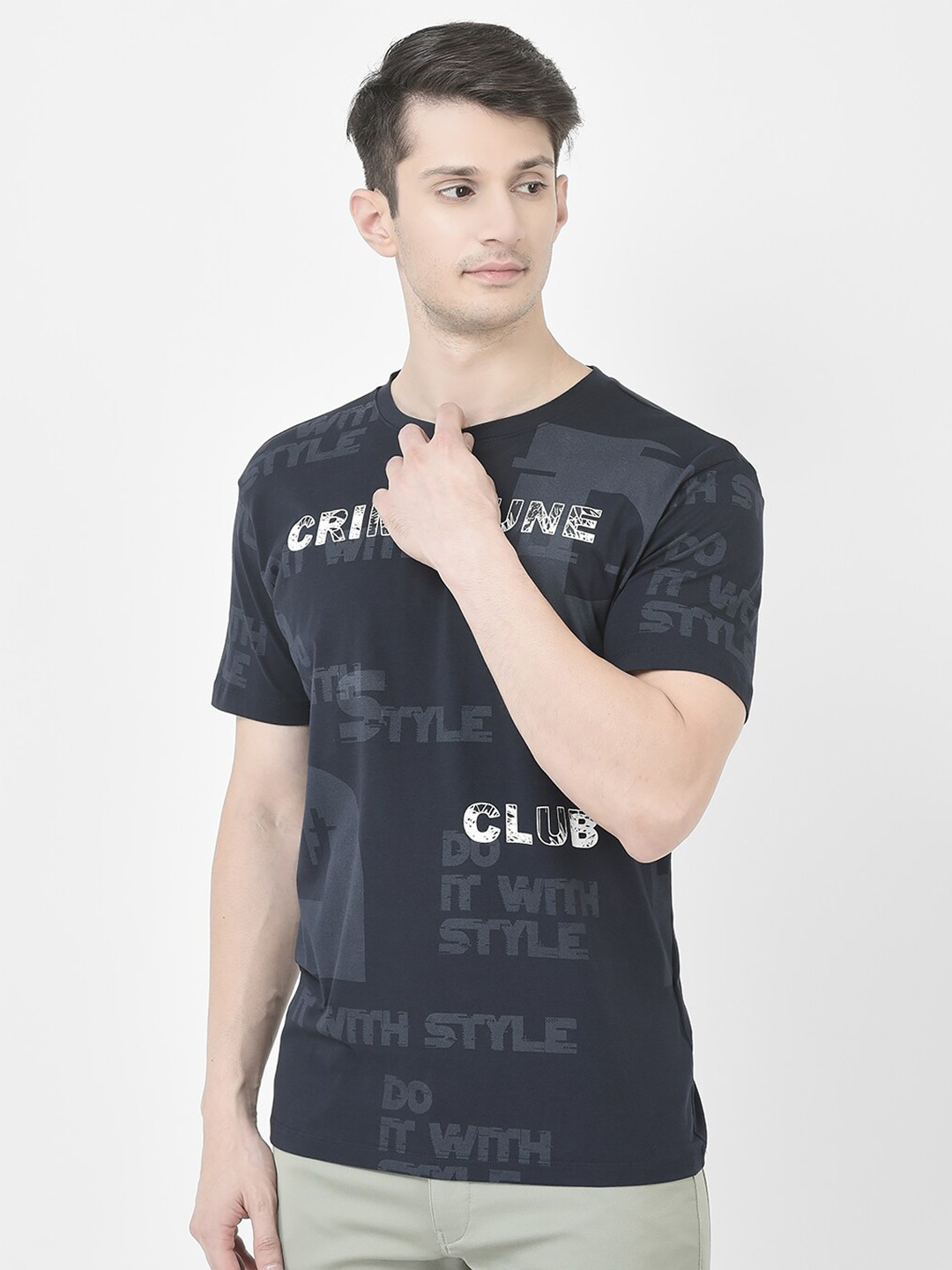 

Crimsoune Club Typography Printed T-shirt, Navy blue
