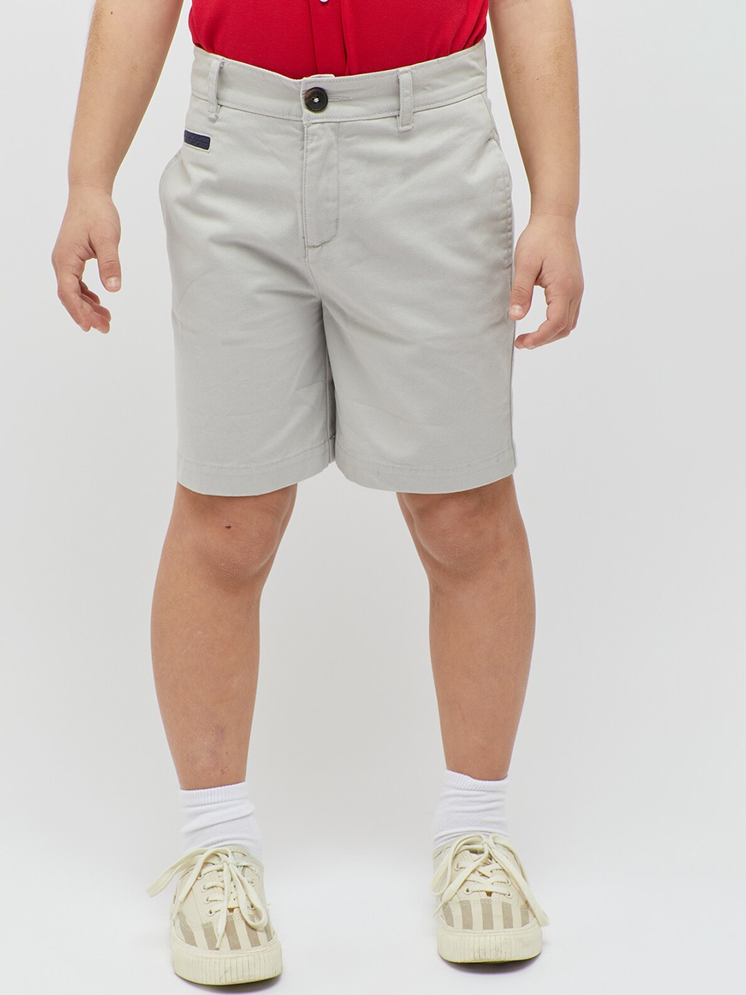 

One Friday Boys Mickey Mouse Graphic Printed Cotton Shorts, Grey