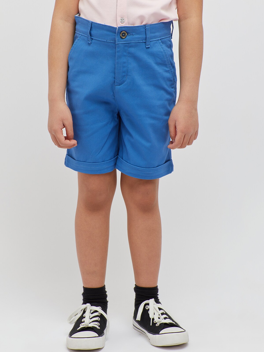 

One Friday Boys Mid Rise Cotton Shorts, Blue