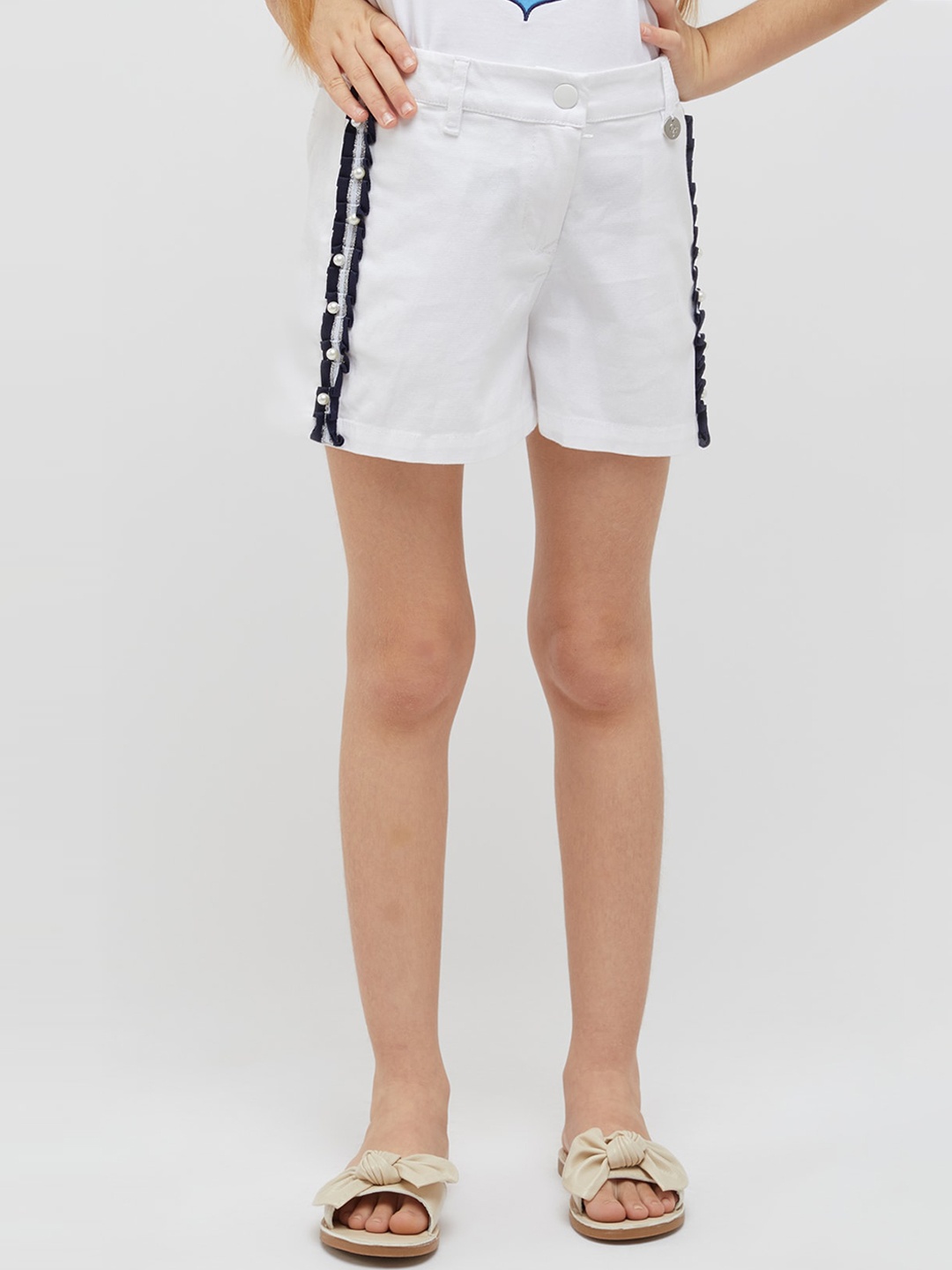 

One Friday Girls Mid-Rise Above Knee Regular Shorts, White