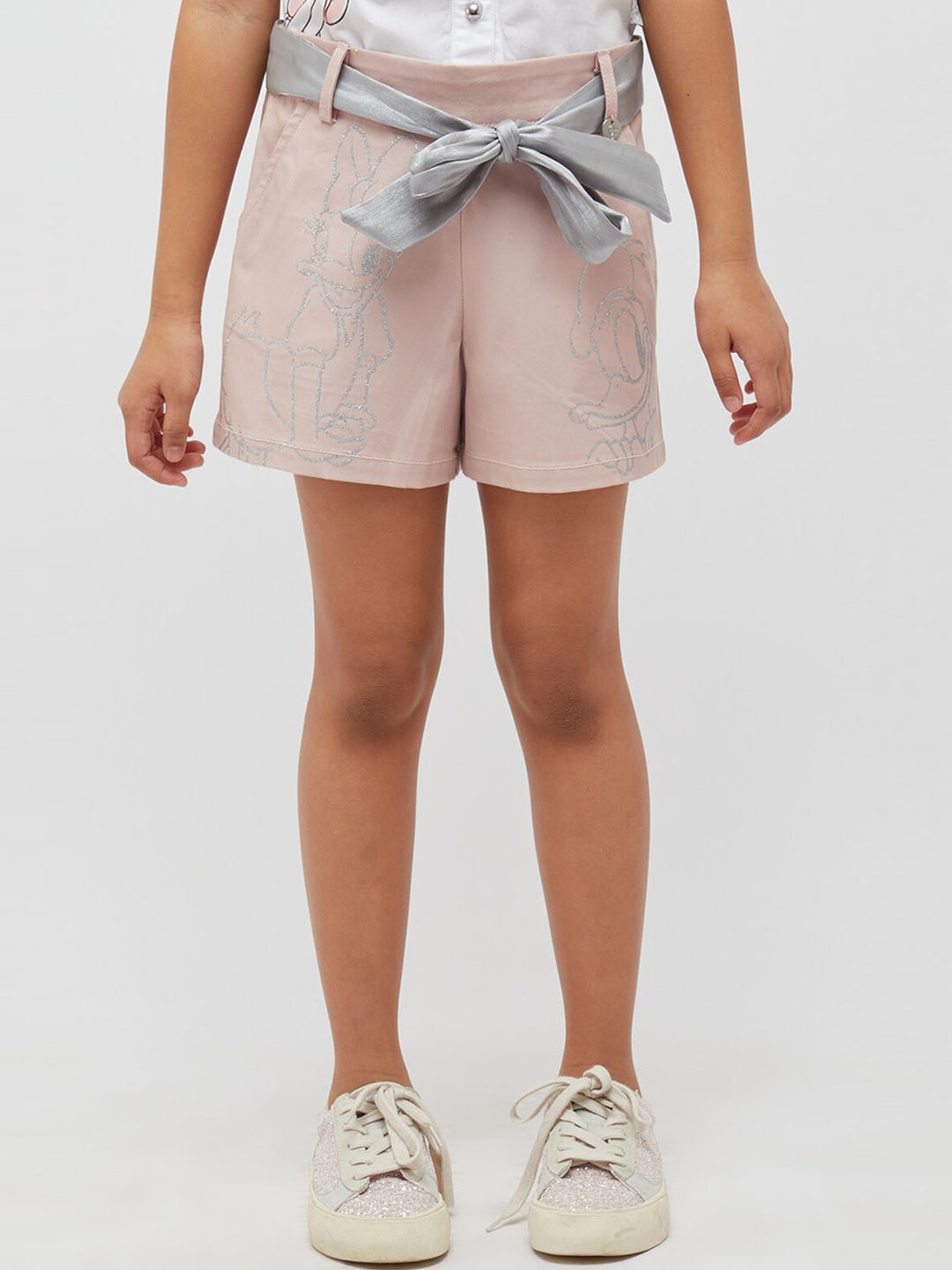 

One Friday Girls Mid-Rise Above Knee Regular Shorts, Pink