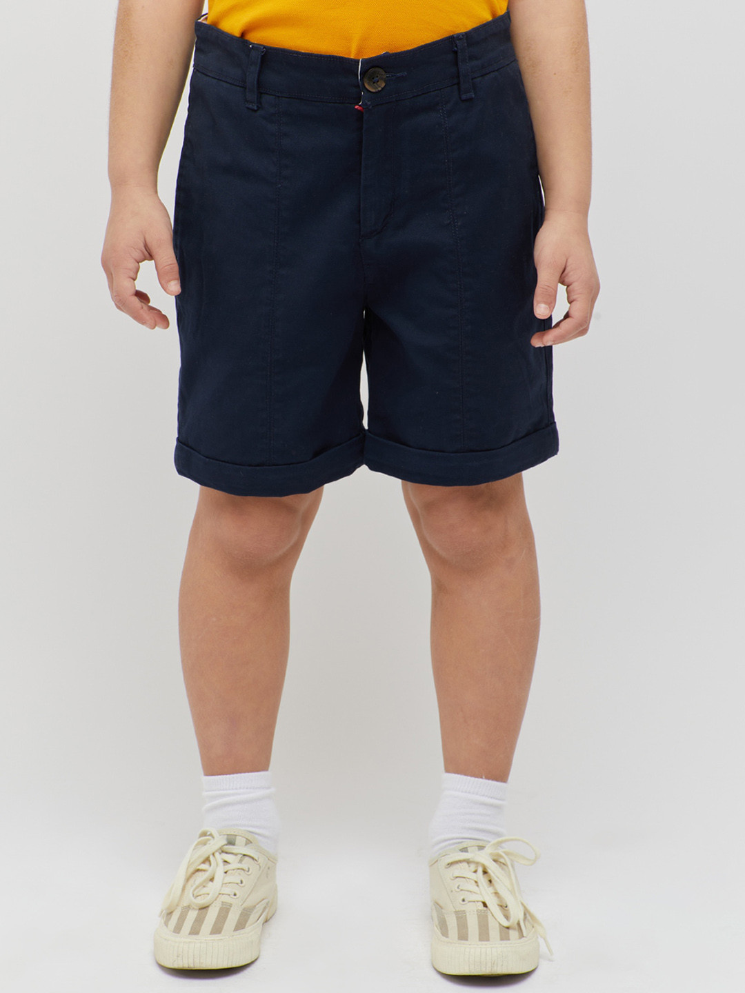 

One Friday Boys Mid Rise Cotton Shorts, Navy blue