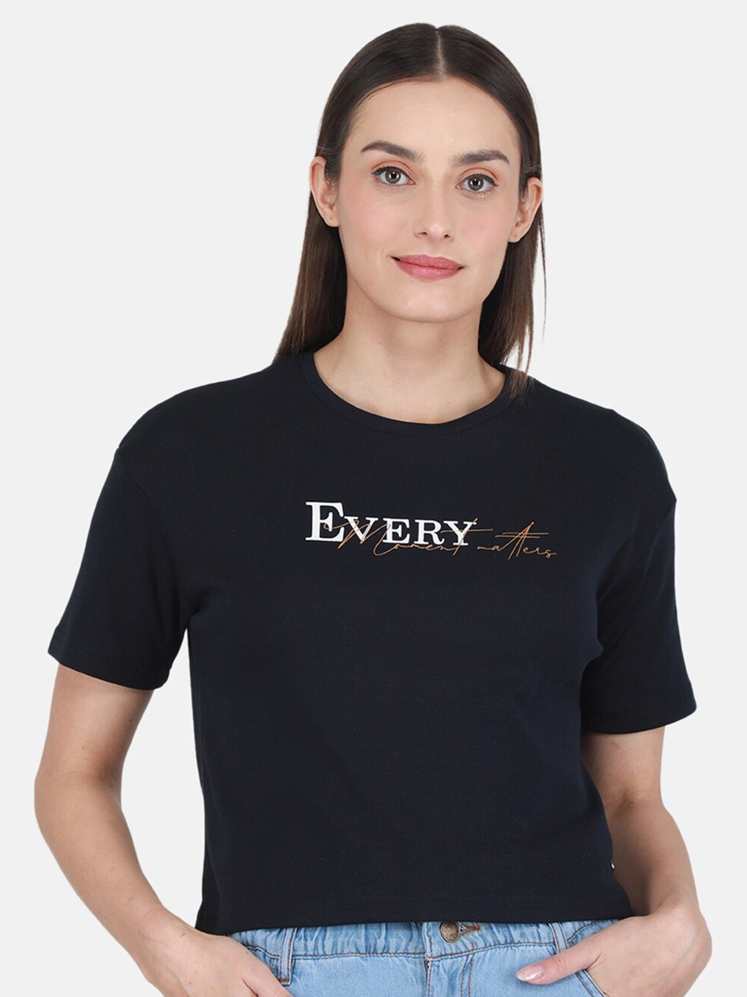 

Monte Carlo Typography Printed Top, Navy blue