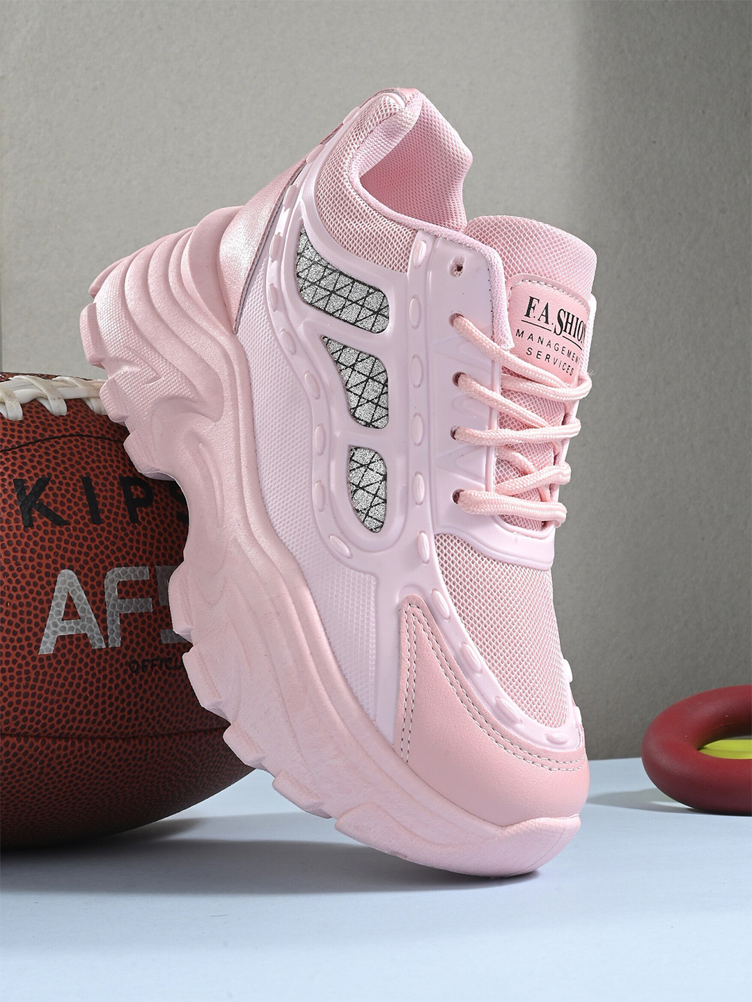 

Roadster Women Mesh Non-Marking Walking Shoes, Pink