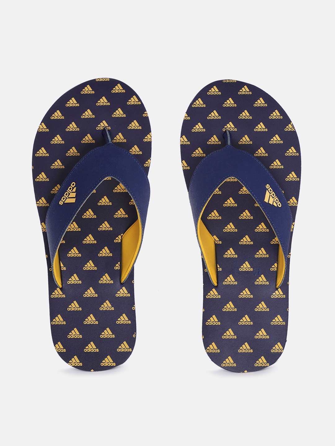 

ADIDAS Men Brand Logo Printed Thong Flip-Flops, Navy blue