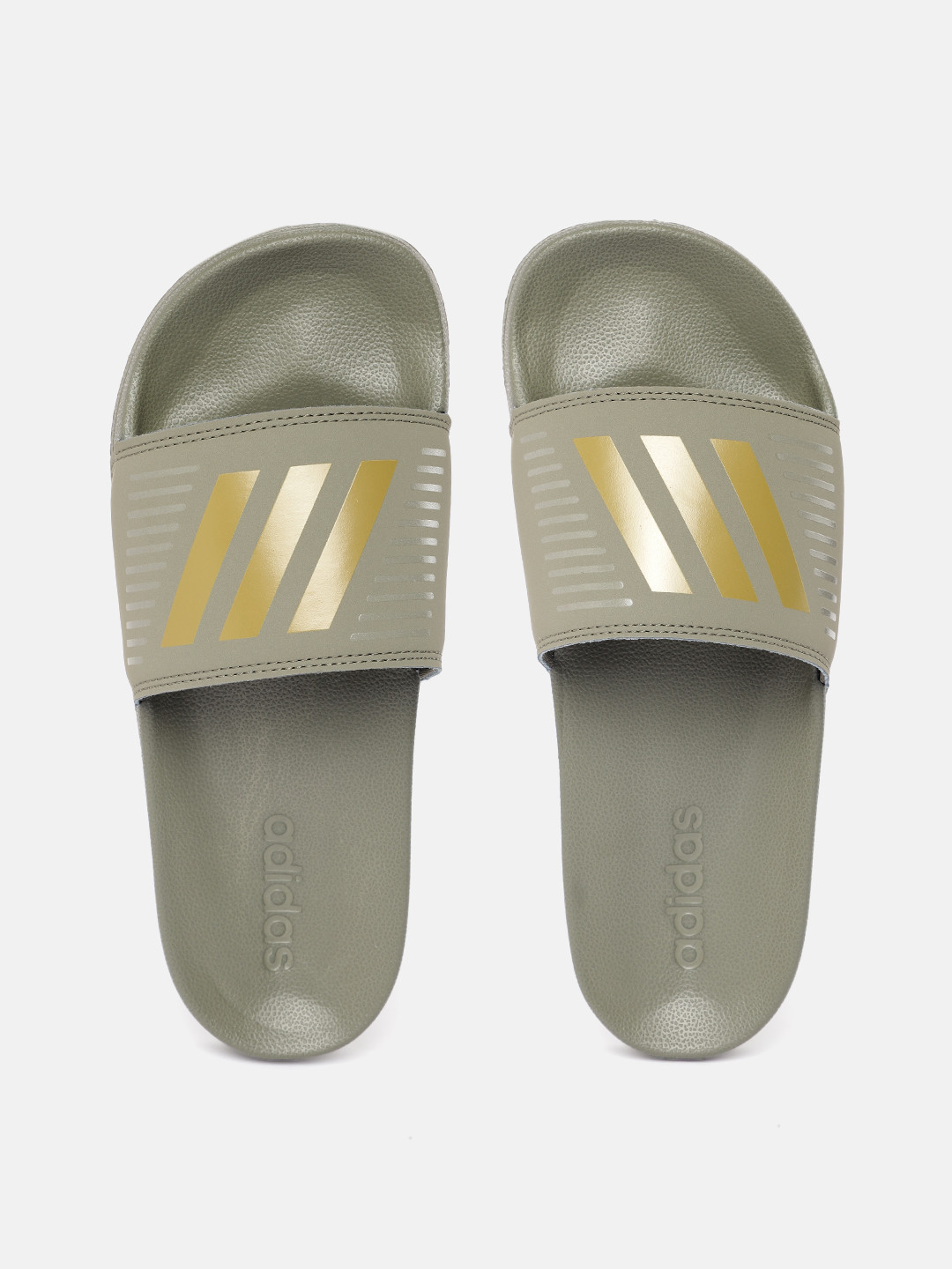 

ADIDAS Men Brand Logo Printed Sliders, Olive