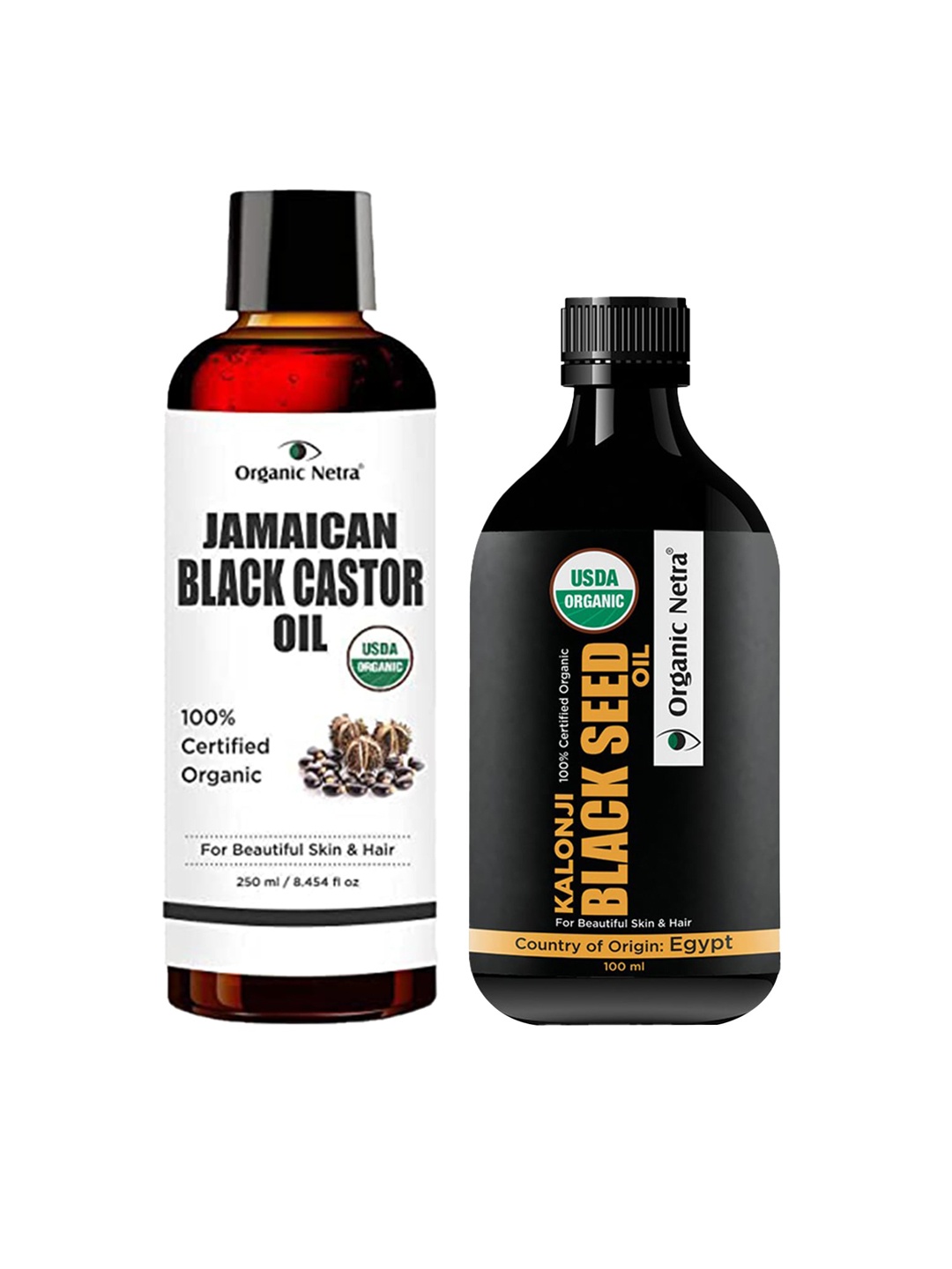 

Organic Netra Black Seed Kalonji Oil 100ml & Jamaican Black Castor Oil 250ml Combo