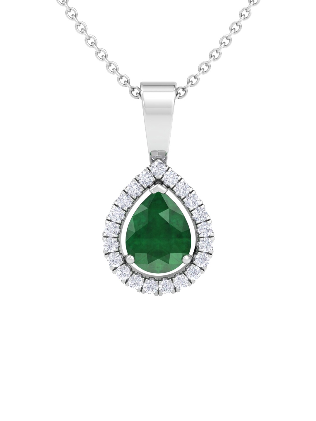 

Inddus Jewels 92.5 Sterling Silver Rhodium-Plated CZ Studded Pendant With Chain