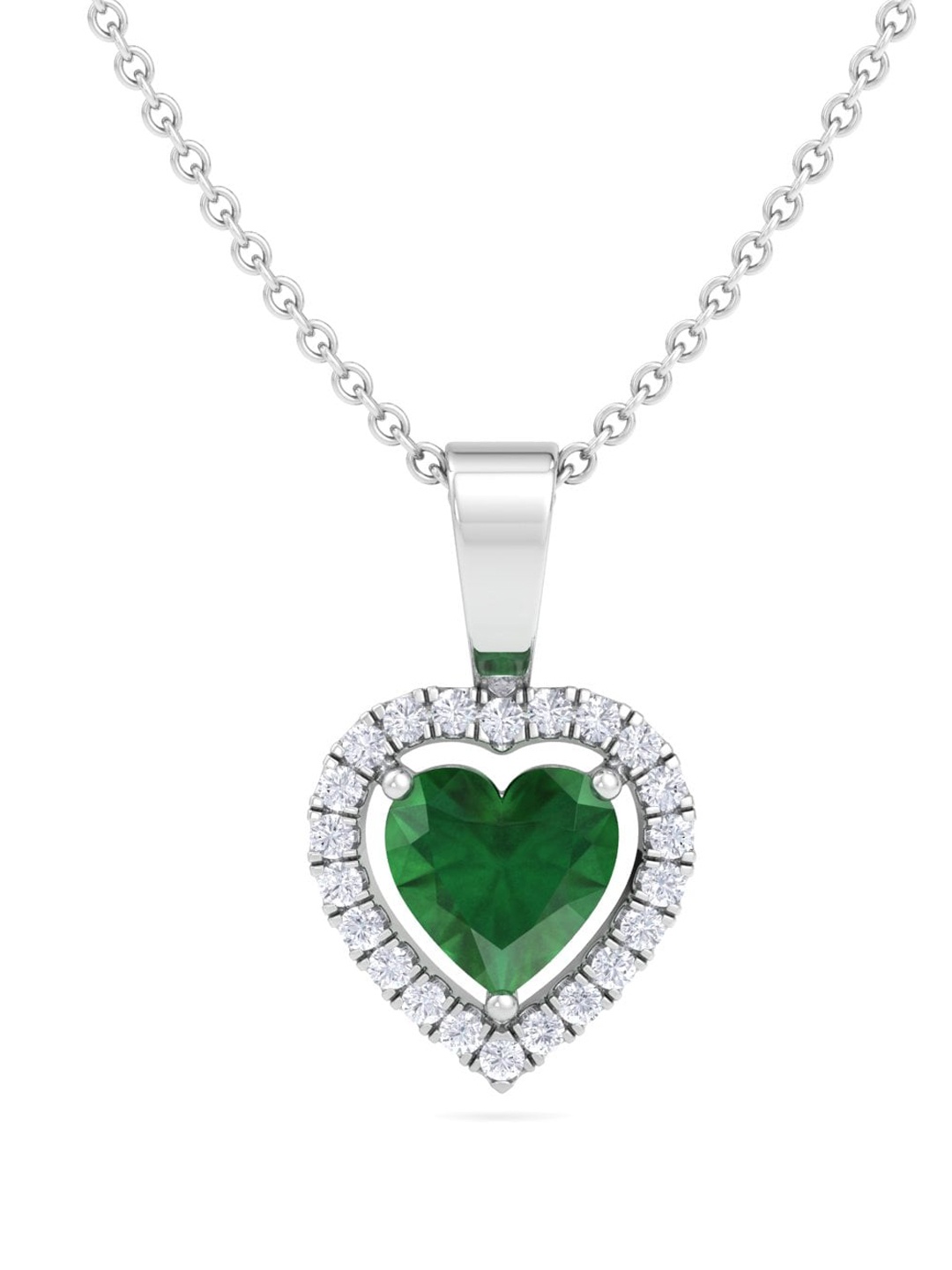 

Inddus Jewels 92.5 Sterling Silver Rhodium-Plated CZ Studded Pendant With Chain