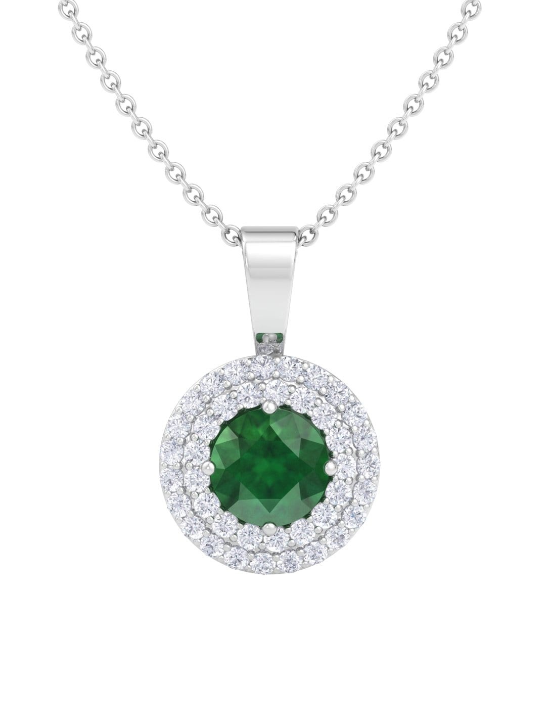 

Inddus Jewels 92.5 Sterling Silver Rhodium-Plated CZ Studded Pendant With Chain